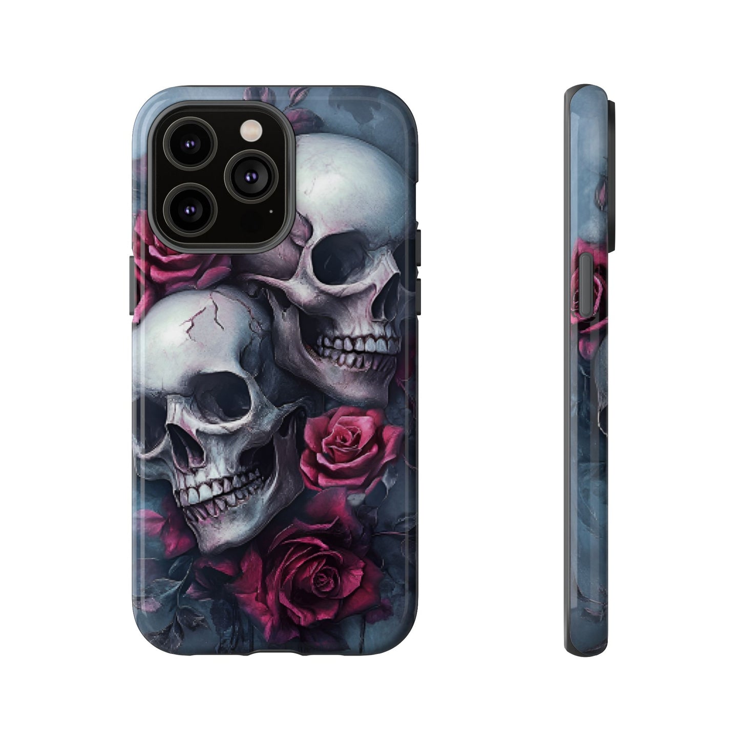 Skulls and Roses Phone Case - Gothic Dark Romance Phone Cases for iPhone 16 15 14 13 12 11, Samsung Galaxy & Google Pixel