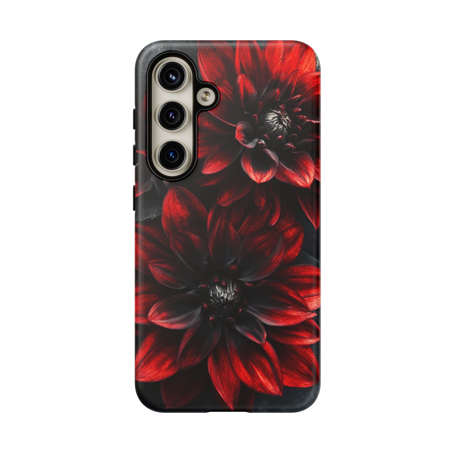 Black and Red Flower Phone Case - Gothic Dark Floral Phone Cases - iPhone 16 15 14 13 12 11, Samsung Galaxy & Google Pixel Phone Covers