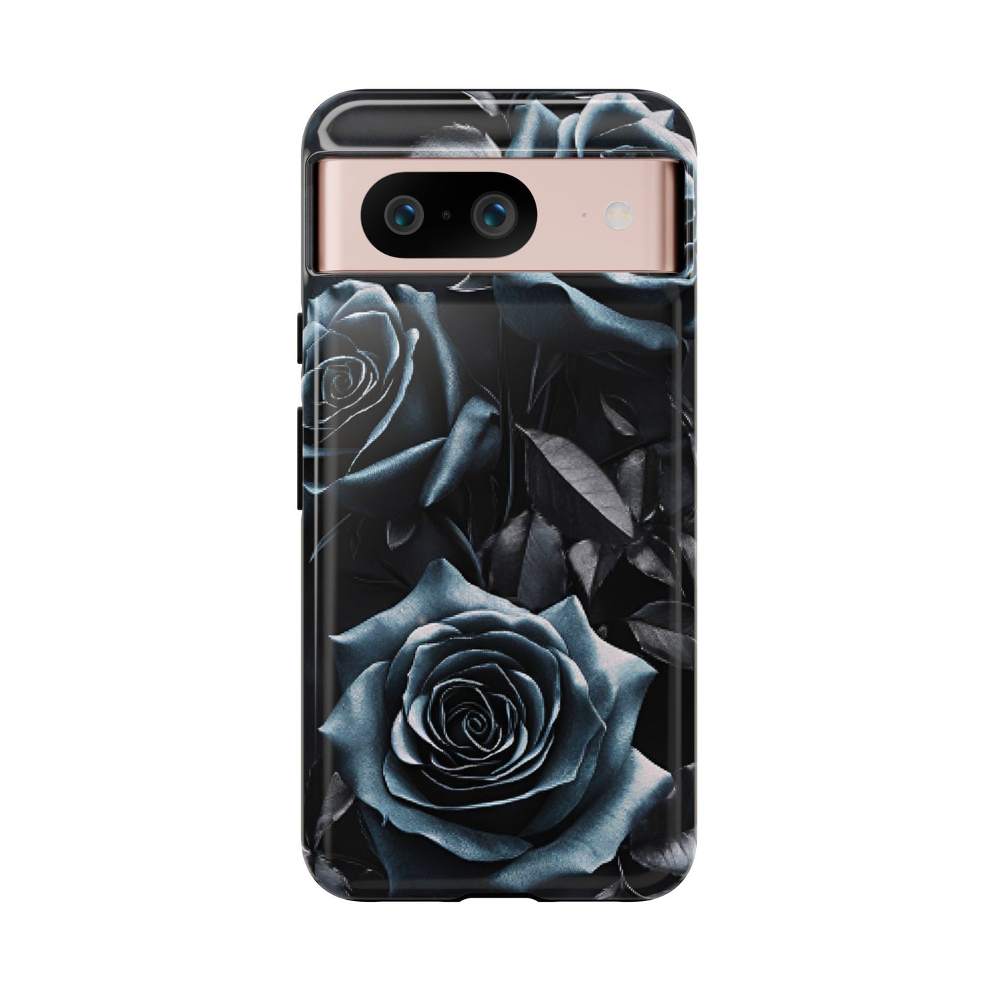 Black and Blue Roses Phone Case - Dark and Moody Gothic Flower Phone Cases for iPhone 16 15 14 13 12 11, Samsung Galaxy & Google Pixel