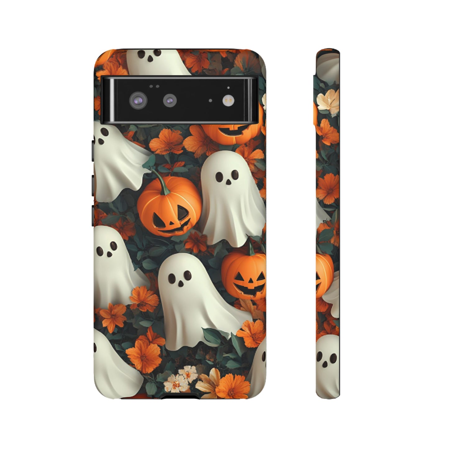 Halloween Ghosts and Pumpkins Phone Case - Spooky and Cute Phone Cases for iPhone 16 15 14 13 12 11, Samsung Galaxy & Google Pixel Phone Covers