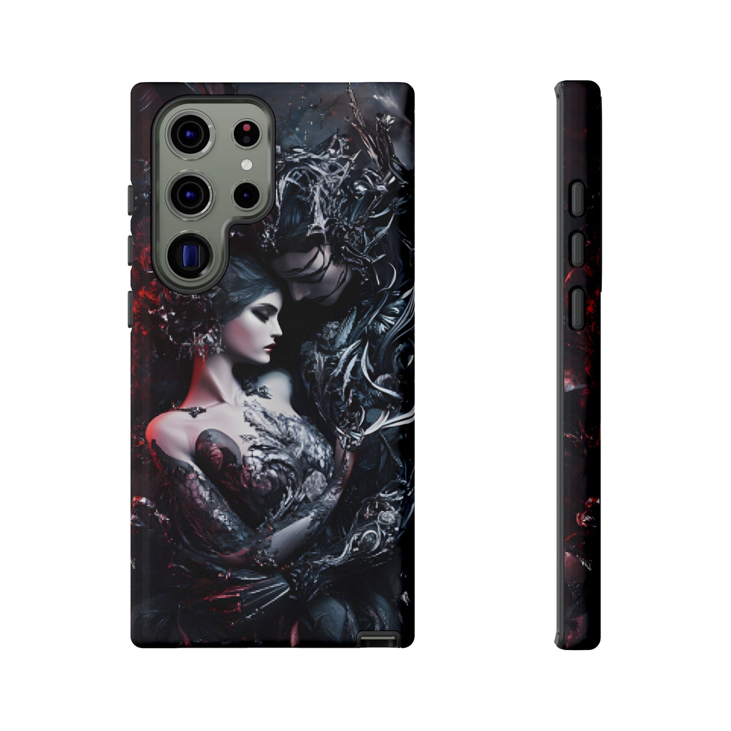 Gothic Couple Phone Case - Victorian Goth Valentine's Day Phone Cases for iPhone 16 15 14 13 12 11, Samsung Galaxy & Google Pixel