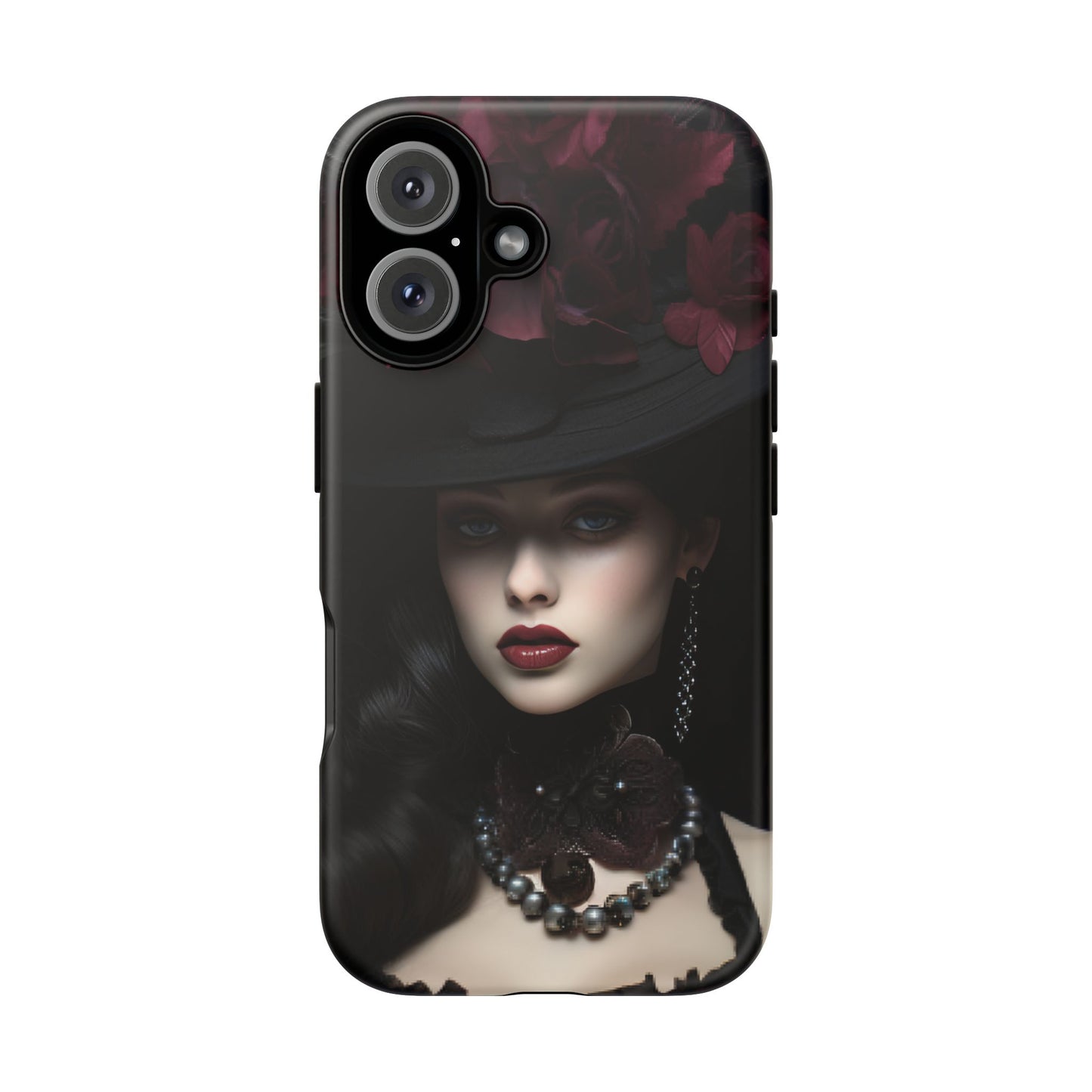 Victorian Goth Phone Case with Vintage Gothic Woman - iPhone 16 15 14 13 12 11, Samsung Galaxy & Google Pixel Phone Covers