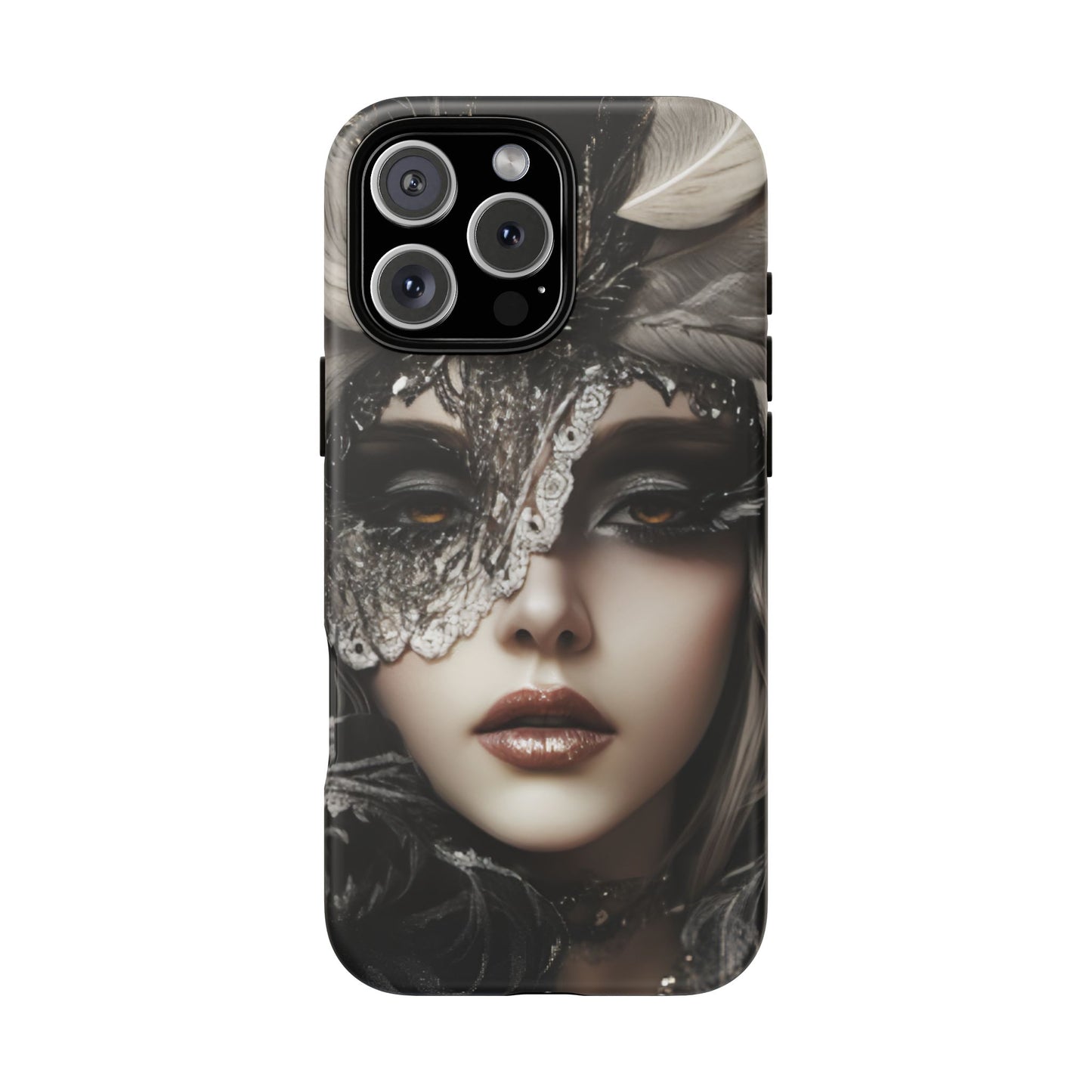 Goth Phone Case with Aesthetic Woman - iPhone 16 15 14 13 12 11, Samsung Galaxy & Google Pixel Phone Covers