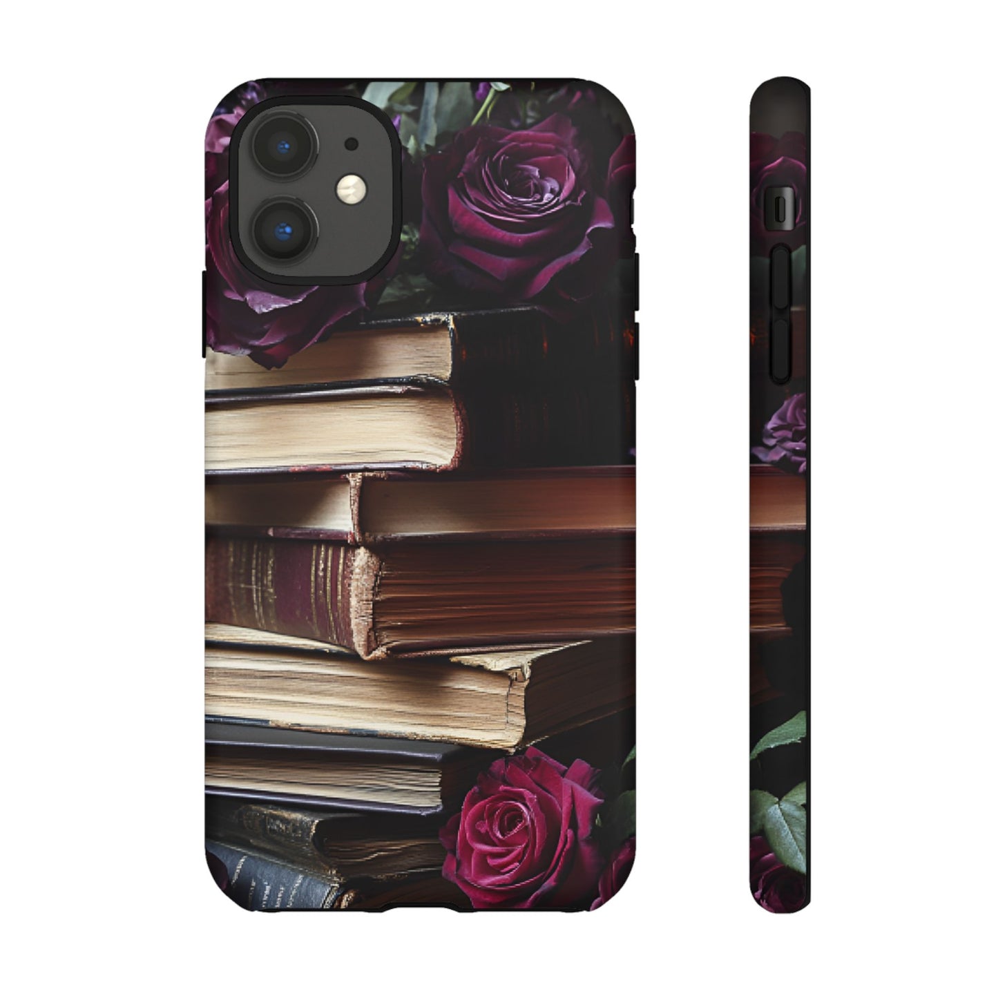 Books and Roses Phone Case - Bookish Dark Academia Phone Cover - iPhone 16 15 14 13 12 11, Samsung Galaxy & Google Pixel Phone Covers - Boo and Bewear