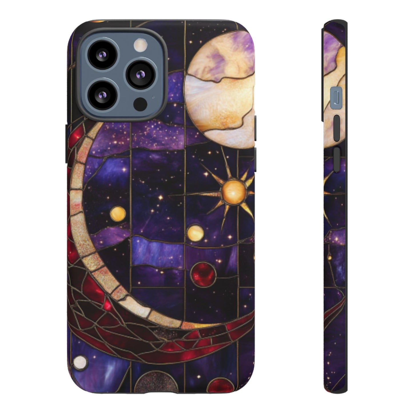 Celestial Stained Glass Phone Case for iPhone 16 15 14 13 12 11, Samsung Galaxy & Google Pixel