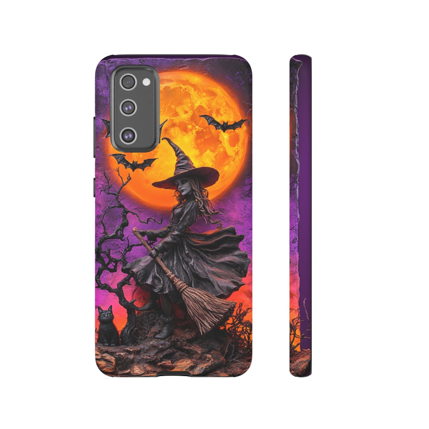 Witch and Bats Phone Case - Witchy Halloween Phone Cases for iPhone 16 15 14 13 12 11, Samsung Galaxy & Google Pixel