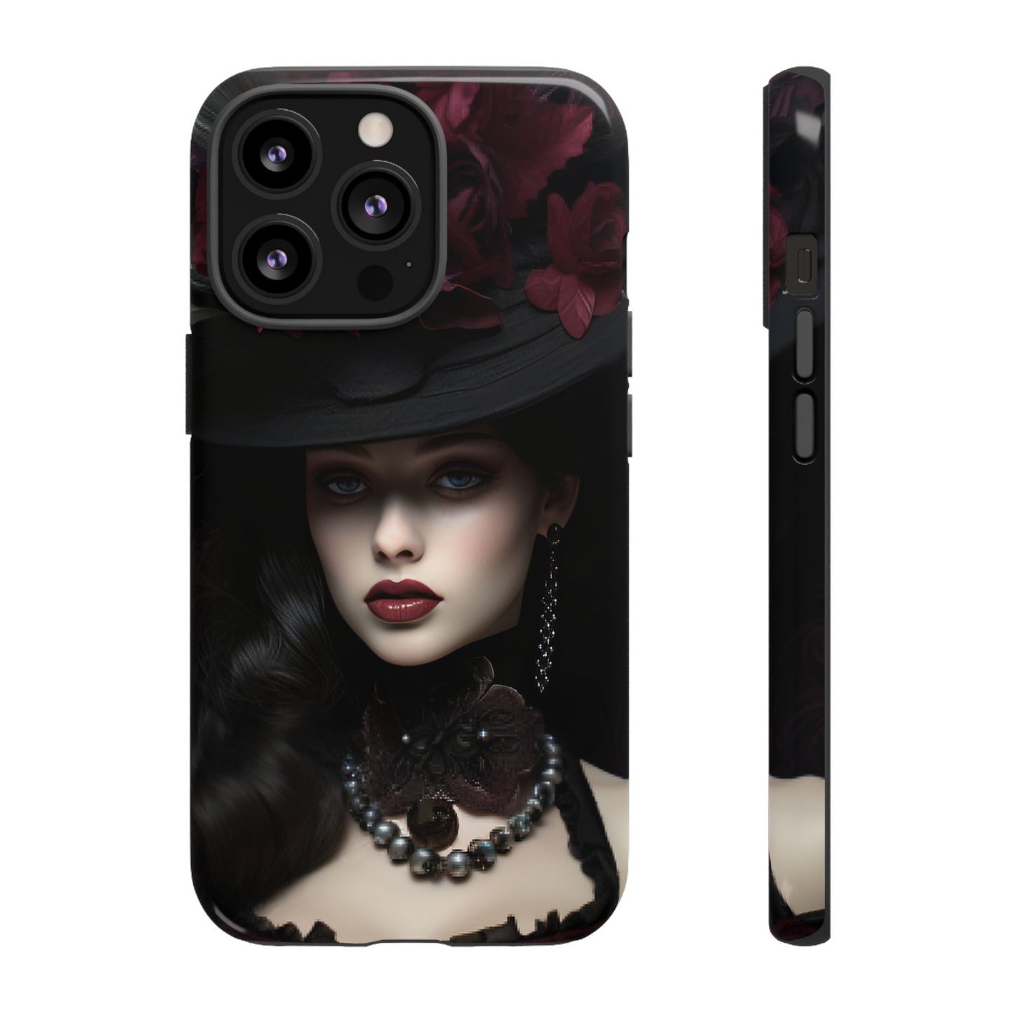 Victorian Goth Phone Case with Vintage Gothic Woman for iPhone 16 15 14 13 12 11, Samsung Galaxy & Google Pixel