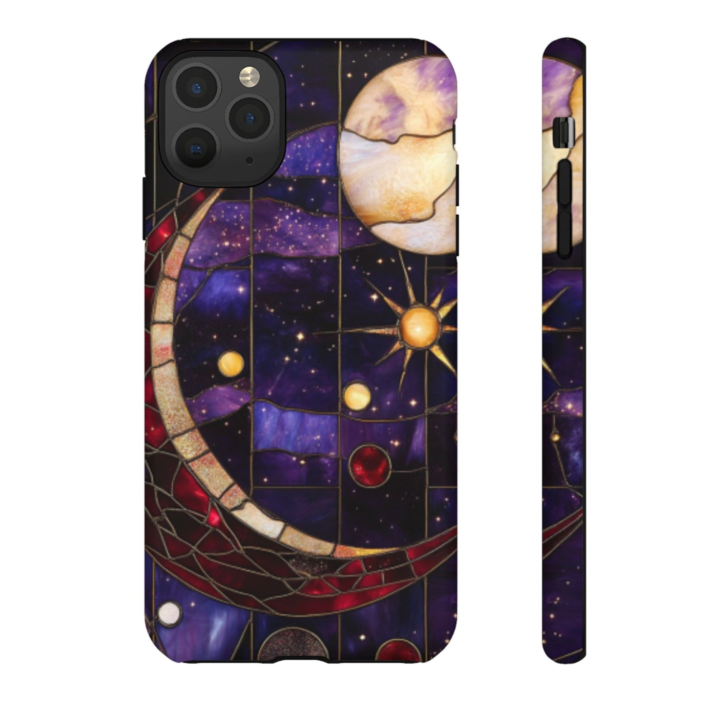 Celestial Stained Glass Phone Case - iPhone 16 15 14 13 12 11, Samsung Galaxy & Google Pixel Phone Covers