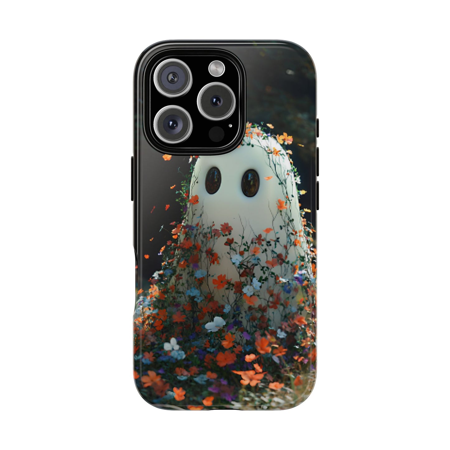 Floral Ghost Phone Case for iPhone 16 15 14 13 12 11, Samsung Galaxy & Google Pixel