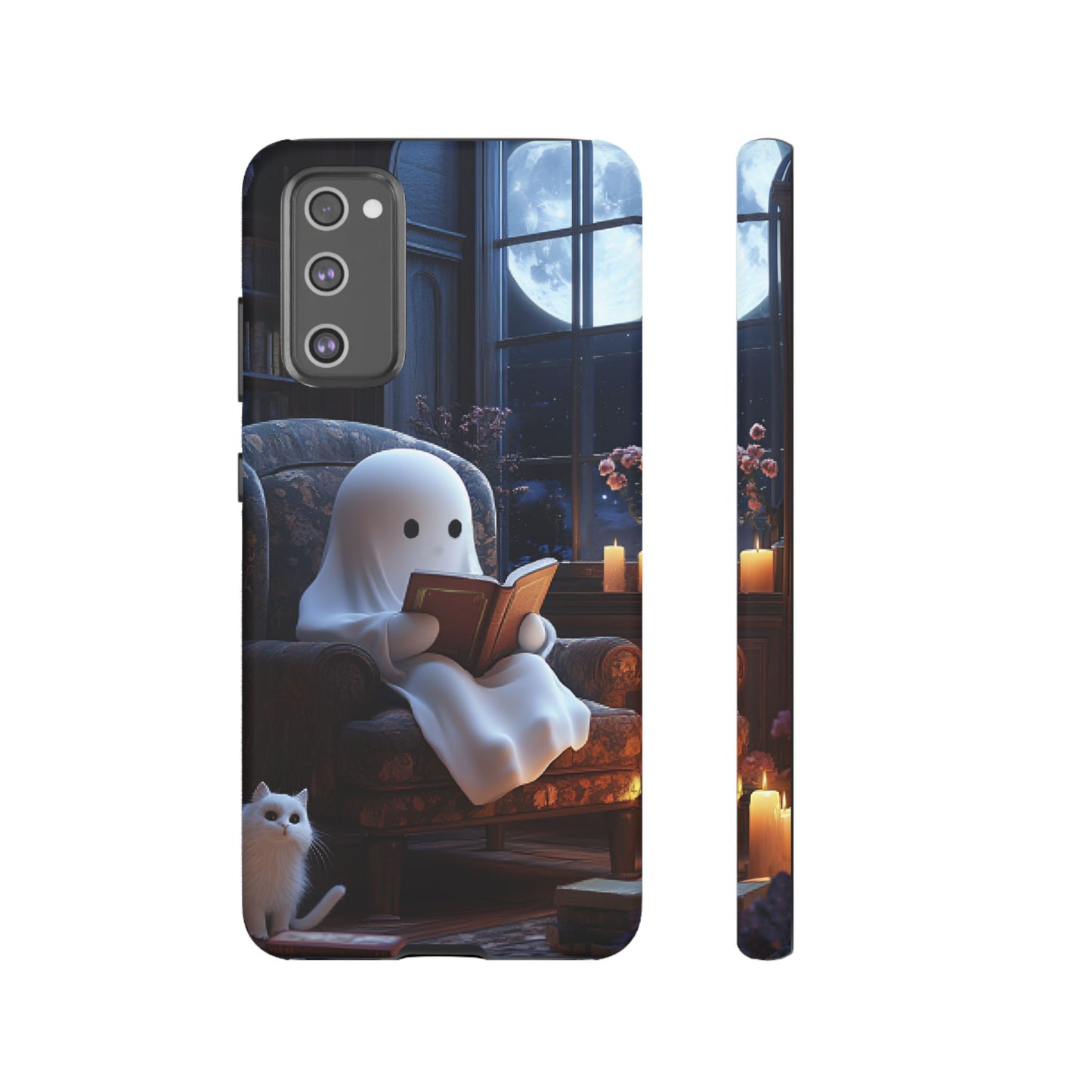 Ghost Reading Book Phone Case - Bookish Halloween Phone Cases for iPhone 16 15 14 13 12 11, Samsung Galaxy & Google Pixel