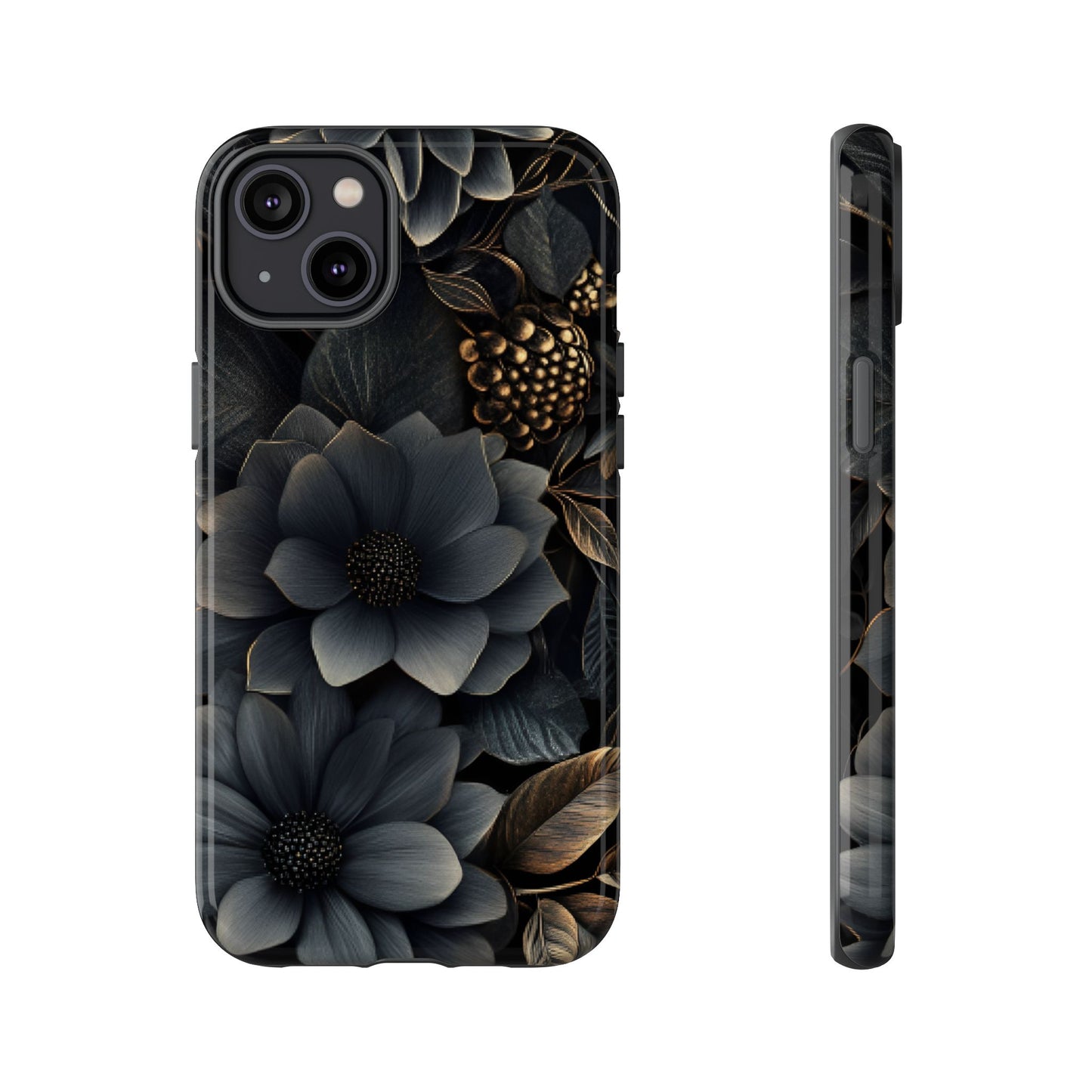 Dark Flower Phone Case for iPhone 16 15 14 13 12 11, Samsung Galaxy & Google Pixel