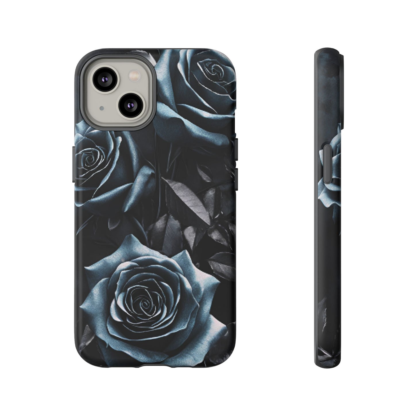 Black and Blue Roses Phone Case - Dark and Moody Gothic Flower Phone Cases - iPhone 16 15 14 13 12 11, Samsung Galaxy & Google Pixel Phone Covers