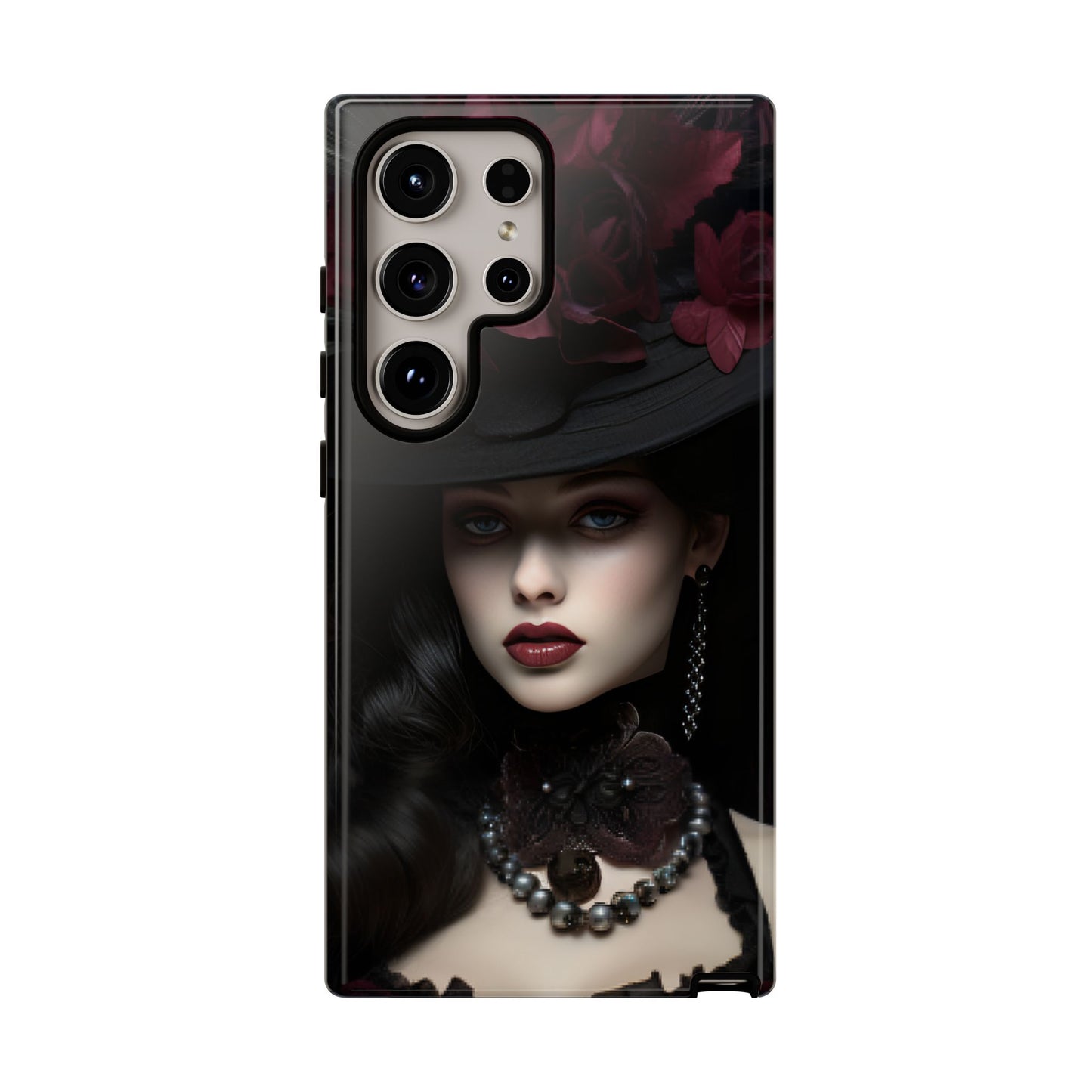 Victorian Goth Phone Case with Vintage Gothic Woman for iPhone 16 15 14 13 12 11, Samsung Galaxy & Google Pixel