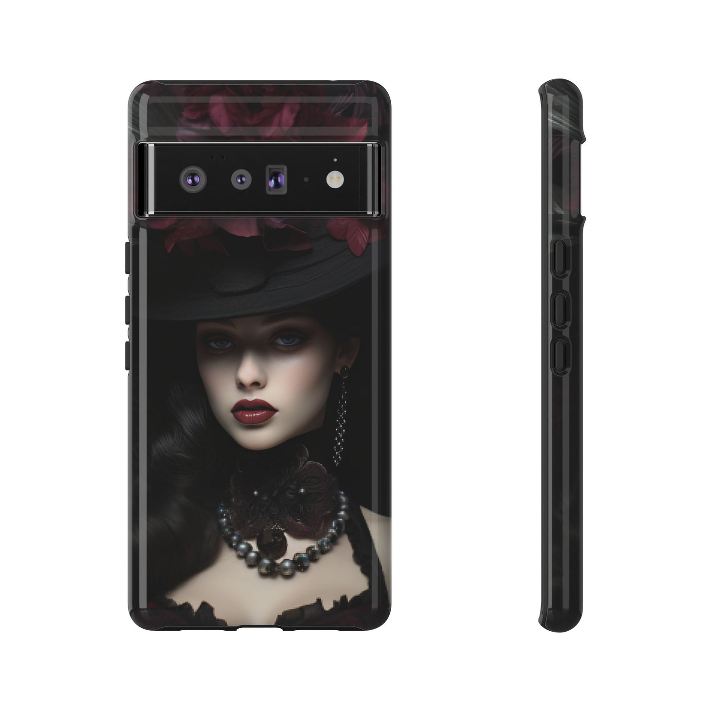 Victorian Goth Phone Case with Vintage Gothic Woman - iPhone 16 15 14 13 12 11, Samsung Galaxy & Google Pixel Phone Covers