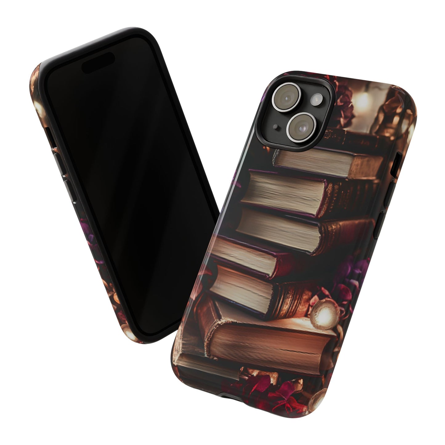 Book Lover Phone Case - Vintage Dark Academia Books - iPhone 16 15 14 13 12 11, Samsung Galaxy & Google Pixel Phone Covers