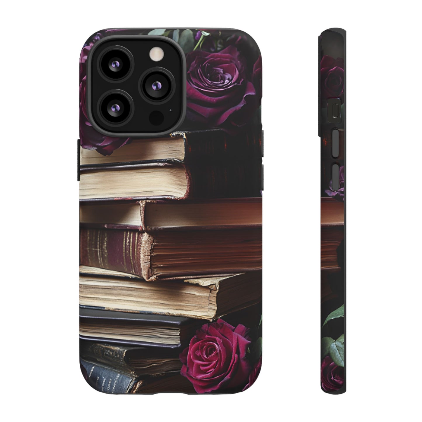 Books and Roses Phone Case - Bookish Dark Academia Phone Cover - iPhone 16 15 14 13 12 11, Samsung Galaxy & Google Pixel Phone Covers