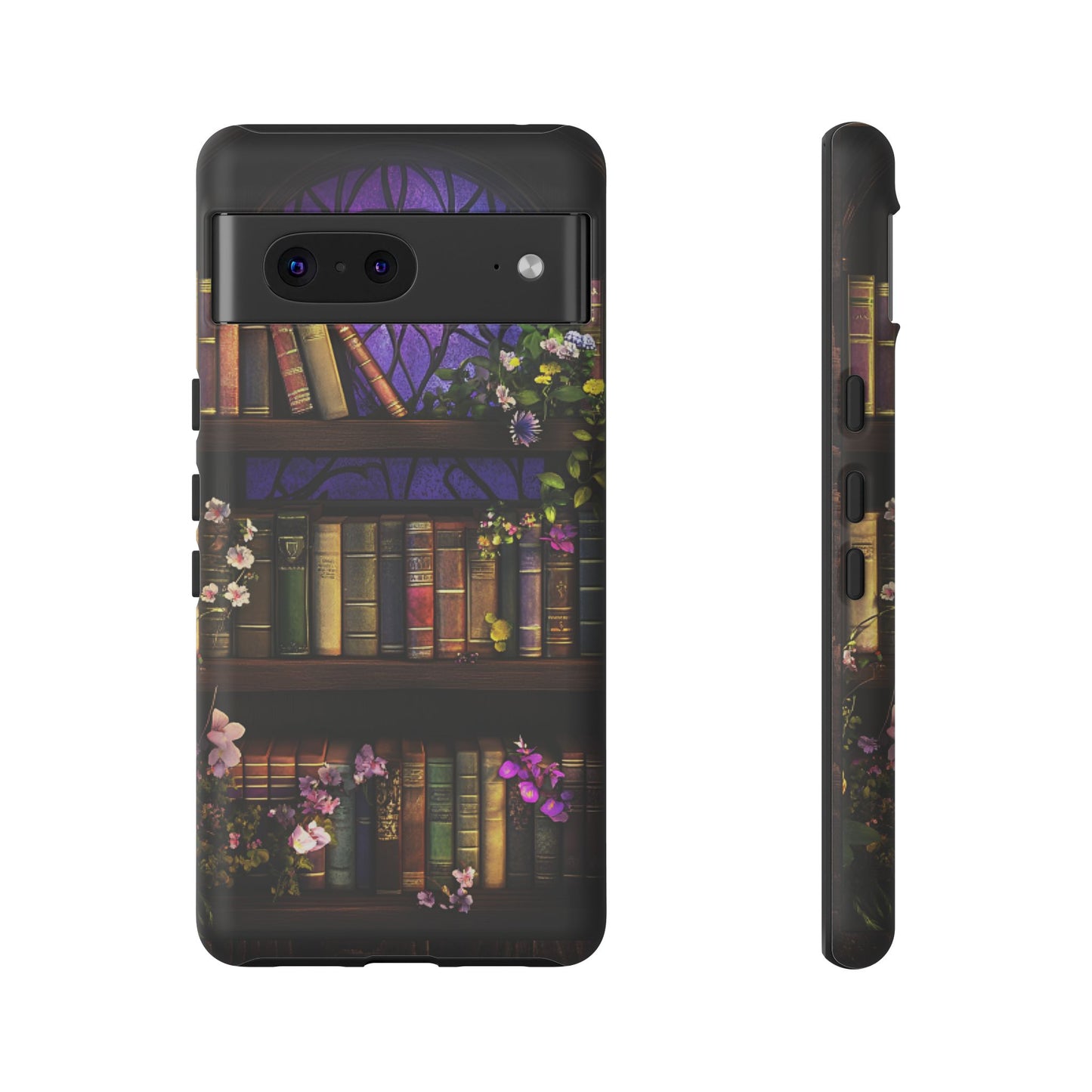 Bookshelf Phone Case - Dark Academia Stained Glass Phone Cases - iPhone 16 15 14 13 12 11, Samsung Galaxy & Google Pixel Phone Covers