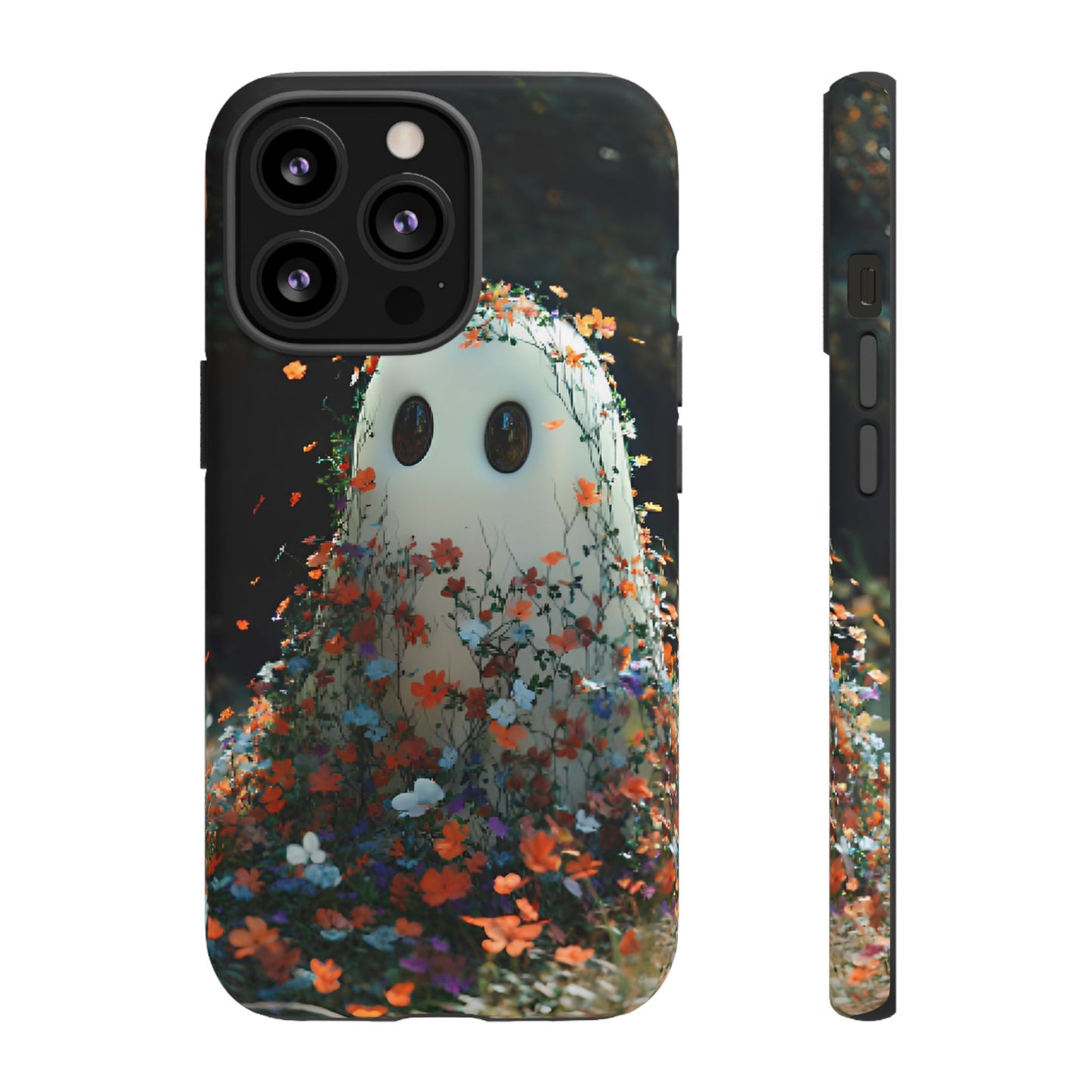 Floral Ghost Phone Case for iPhone 16 15 14 13 12 11, Samsung Galaxy & Google Pixel