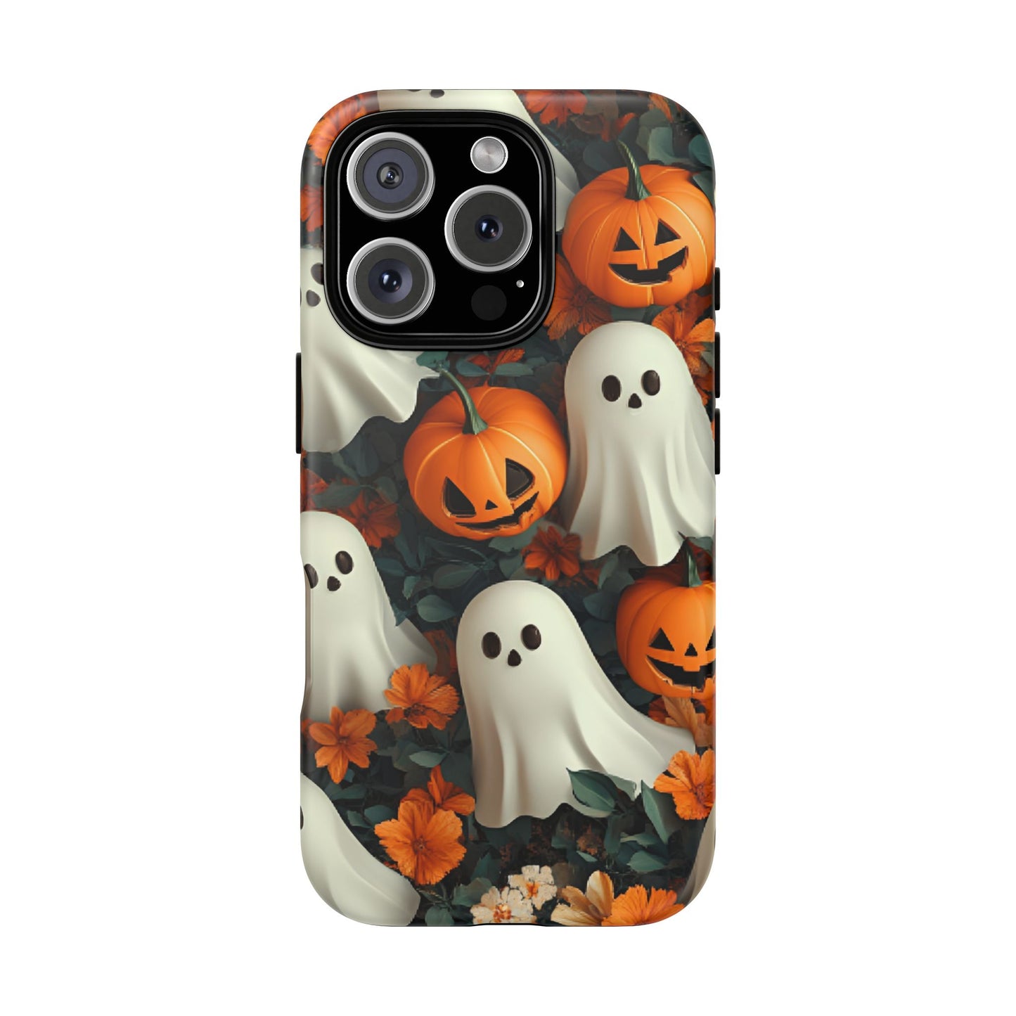 Halloween Ghosts and Pumpkins Phone Case - Spooky and Cute Phone Cases for iPhone 16 15 14 13 12 11, Samsung Galaxy & Google Pixel Phone Covers