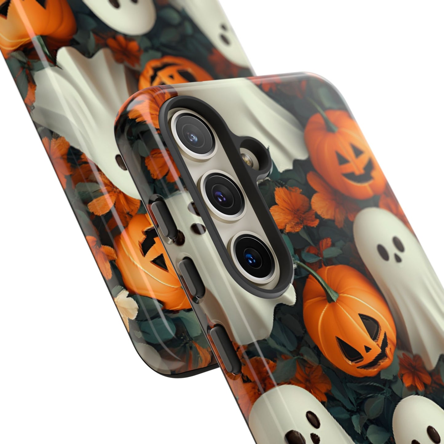 Halloween Ghosts and Pumpkins Phone Case - Spooky and Cute Phone Cases for iPhone 16 15 14 13 12 11, Samsung Galaxy & Google Pixel Phone Covers