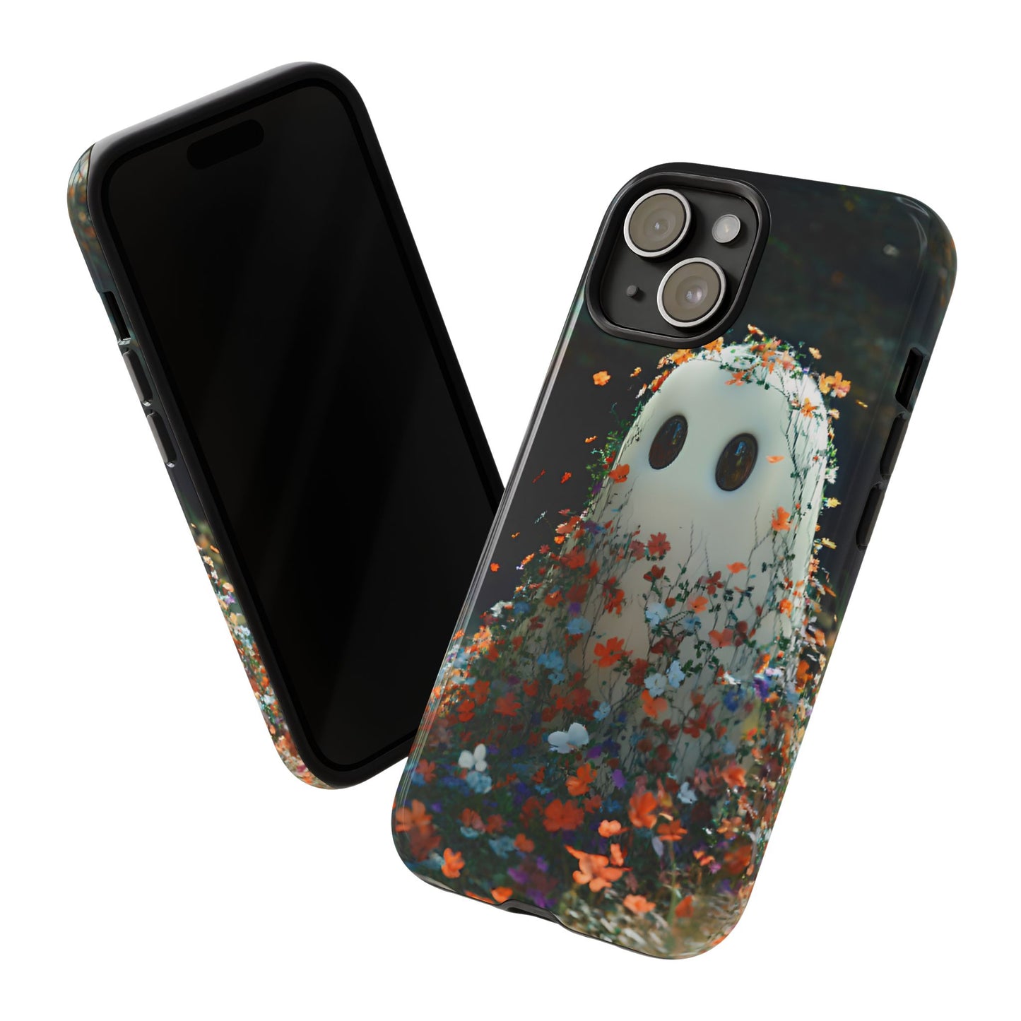 Floral Ghost Phone Case for iPhone 16 15 14 13 12 11, Samsung Galaxy & Google Pixel