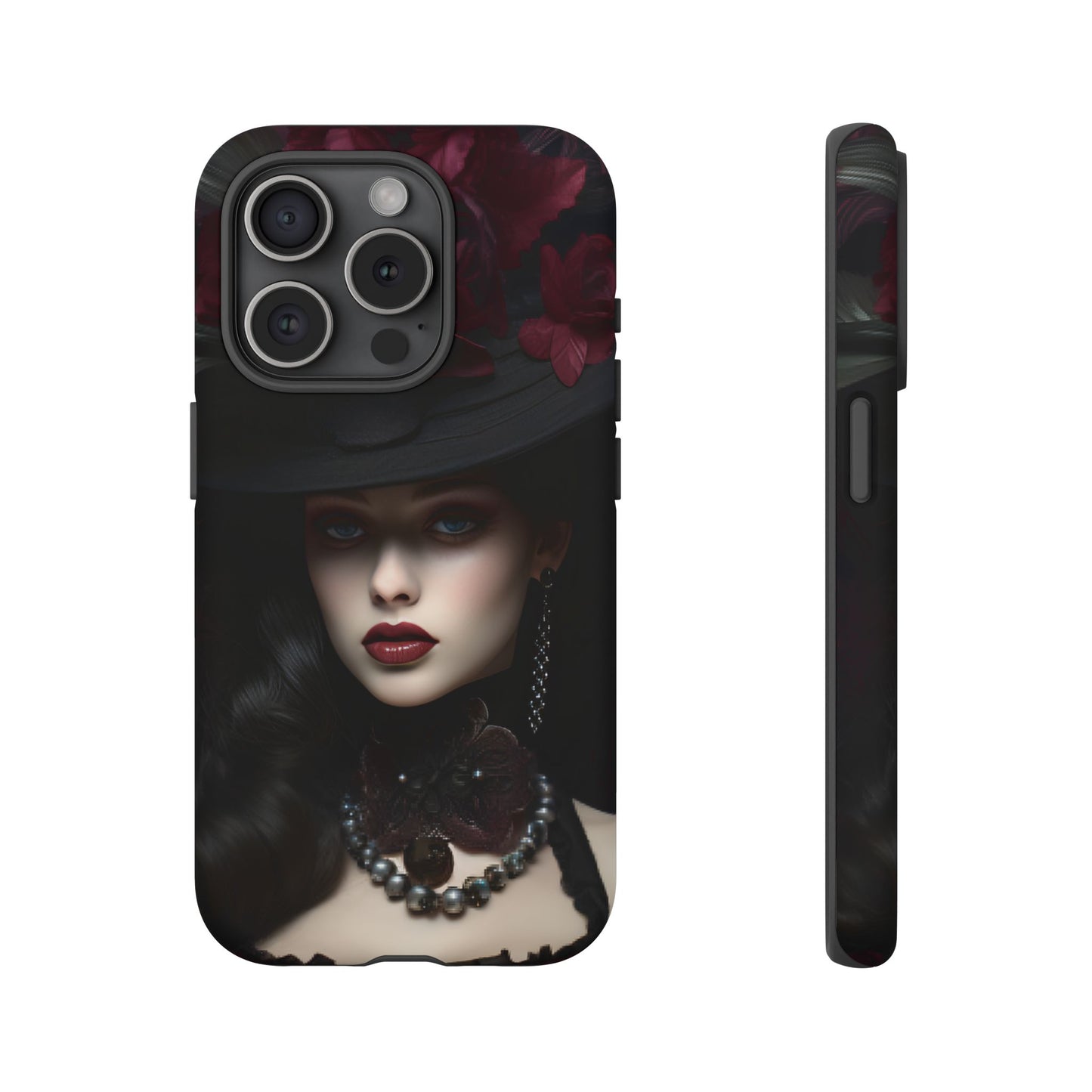 Victorian Goth Phone Case with Vintage Gothic Woman for iPhone 16 15 14 13 12 11, Samsung Galaxy & Google Pixel