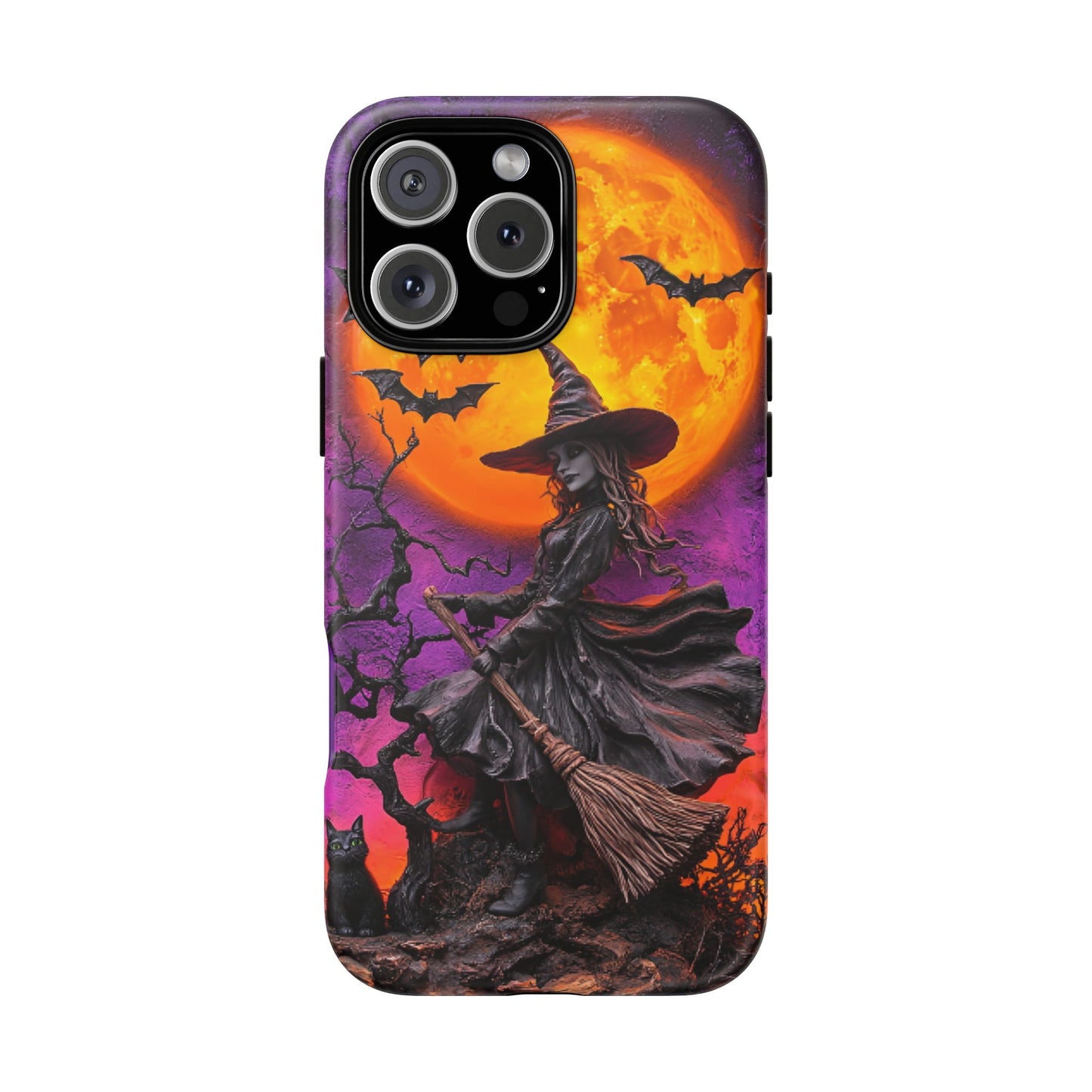 Witch and Bats Phone Case - Witchy Halloween Phone Cases for iPhone 16 15 14 13 12 11, Samsung Galaxy & Google Pixel