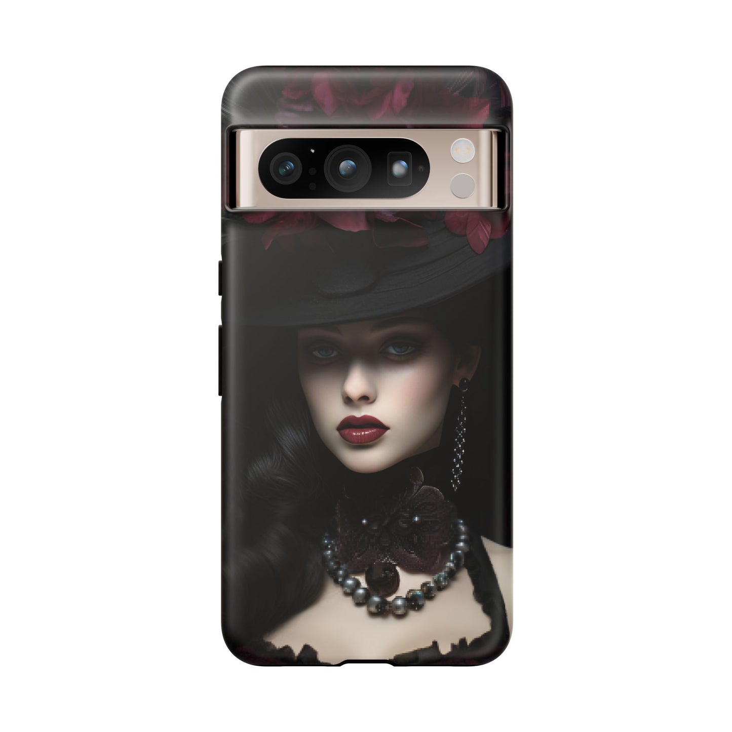 Victorian Goth Phone Case with Vintage Gothic Woman for iPhone 16 15 14 13 12 11, Samsung Galaxy & Google Pixel