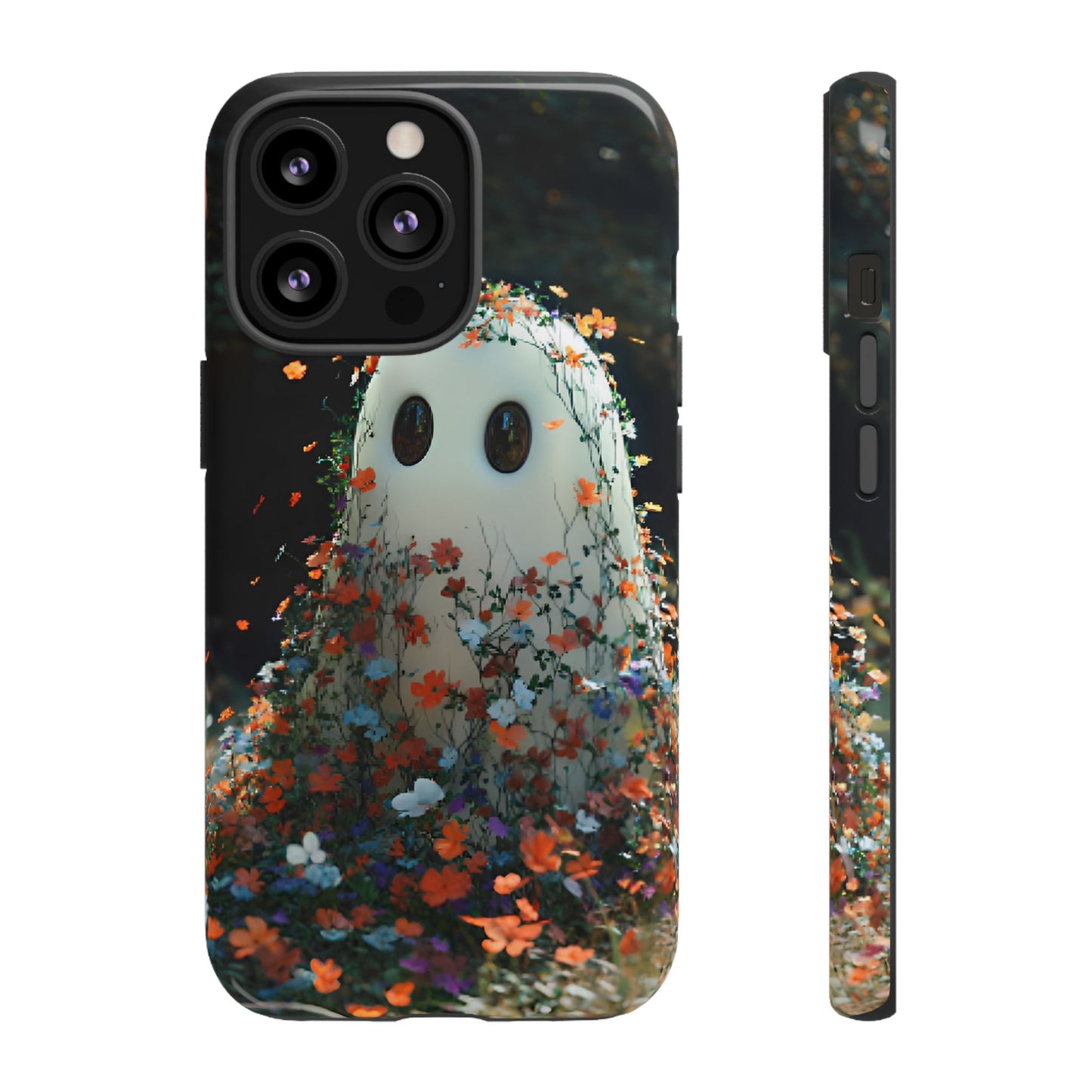 Floral Ghost Phone Case for iPhone 16 15 14 13 12 11, Samsung Galaxy & Google Pixel