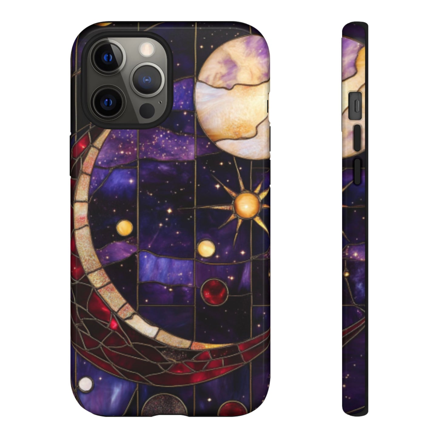 Celestial Stained Glass Phone Case for iPhone 16 15 14 13 12 11, Samsung Galaxy & Google Pixel