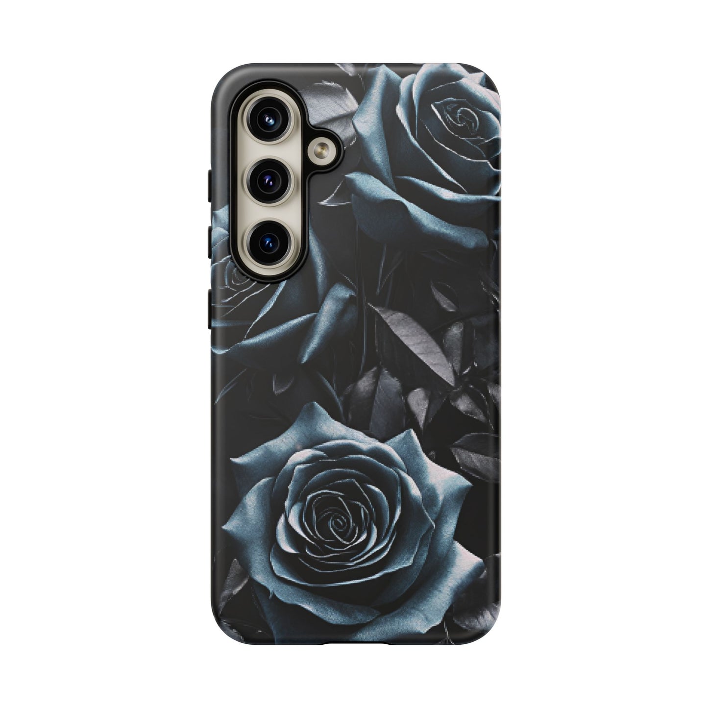 Black and Blue Roses Phone Case - Dark and Moody Gothic Flower Phone Cases - iPhone 16 15 14 13 12 11, Samsung Galaxy & Google Pixel Phone Covers