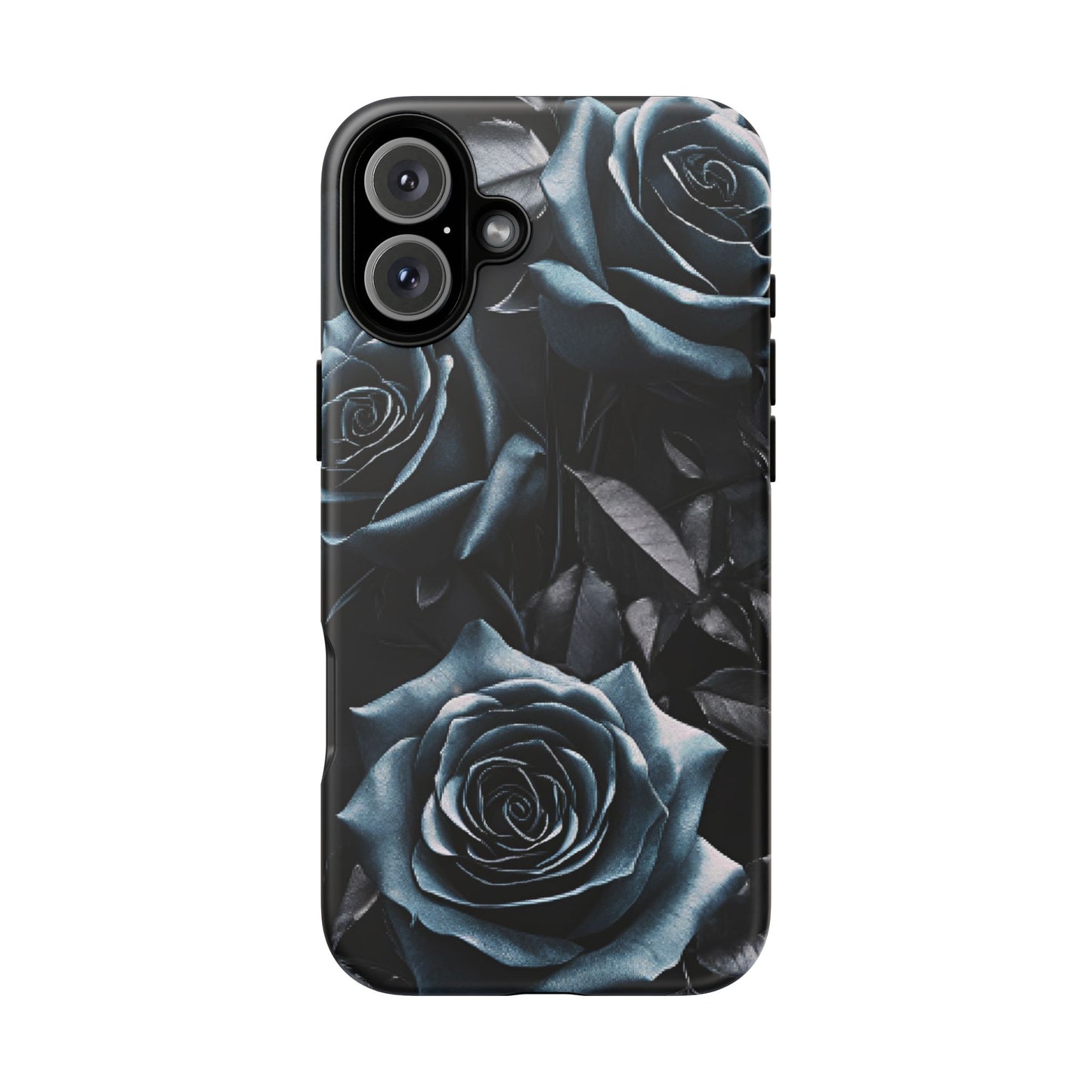 Black and Blue Roses Phone Case - Dark and Moody Gothic Flower Phone Cases for iPhone 16 15 14 13 12 11, Samsung Galaxy & Google Pixel