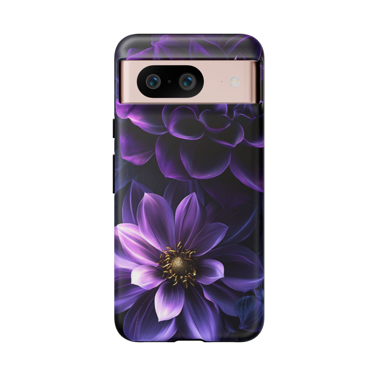 Black and Purple Flowers Phone Case - Dark Gothic Bloom Phone Cases for iPhone 16 15 14 13 12 11, Samsung Galaxy & Google Pixel