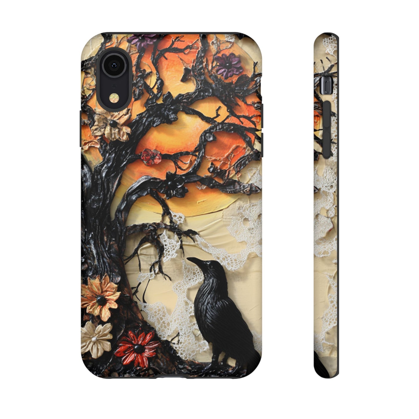 Goth Raven Phone Case - Fantasy Halloween Phone Cases - iPhone 16 15 14 13 12 11, Samsung Galaxy & Google Pixel Phone Covers - Boo and Bewear