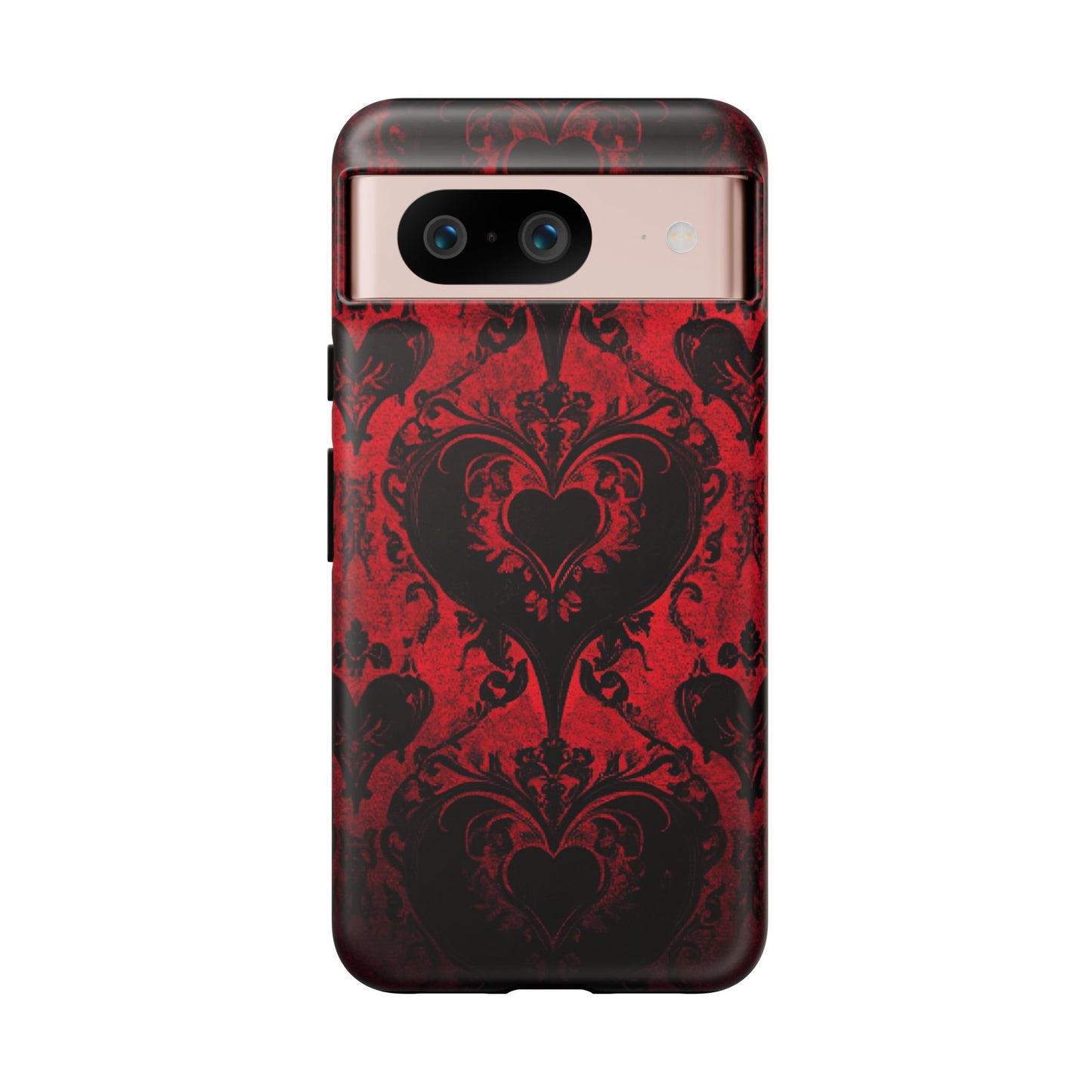 Gothic Dark Romance Phone Case - Black Hearts Phone Cover - iPhone 16 15 14 13 12 11, Samsung Galaxy & Google Pixel Phone Covers