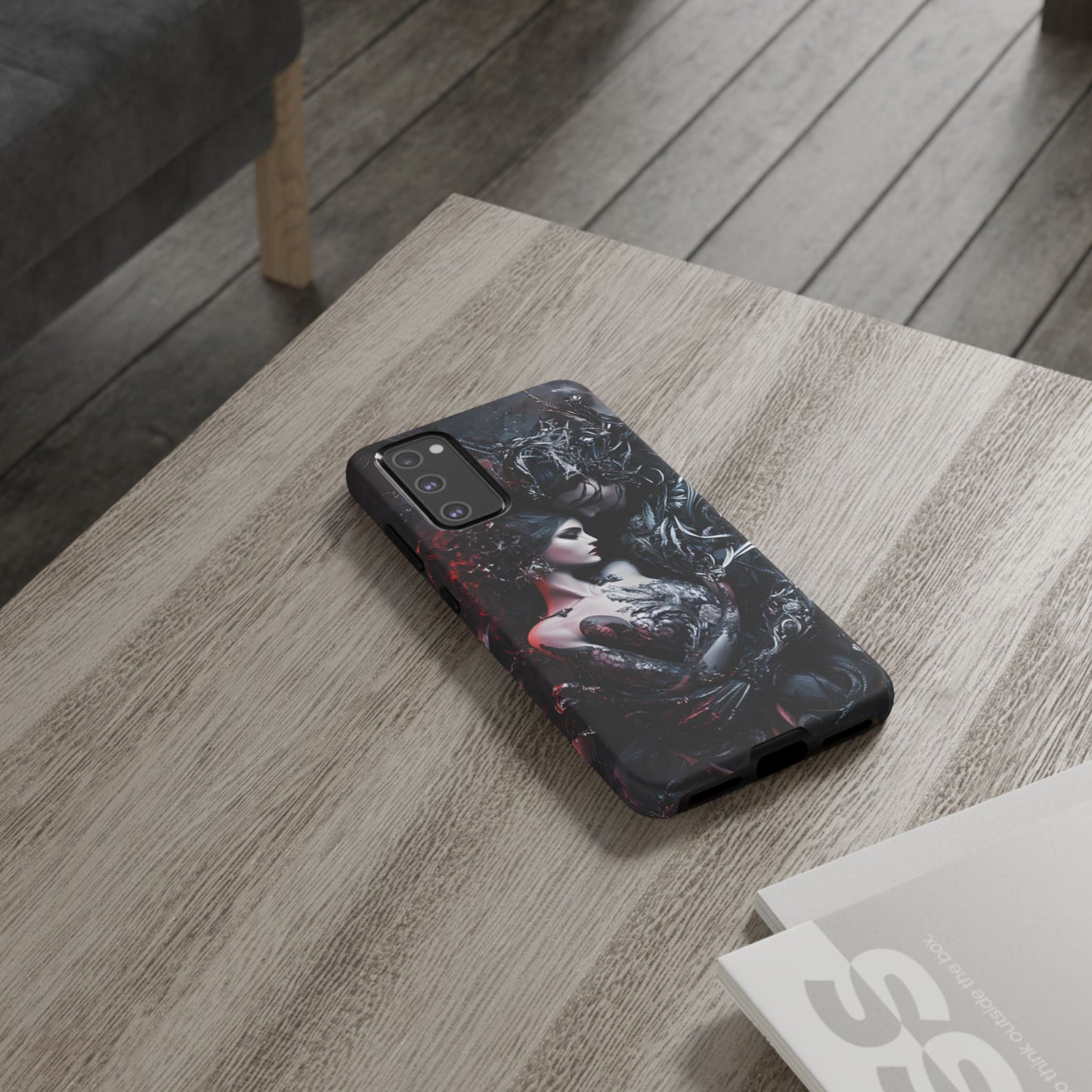 Gothic Couple Phone Case - Victorian Goth Valentine's Day Phone Cases for iPhone 16 15 14 13 12 11, Samsung Galaxy & Google Pixel