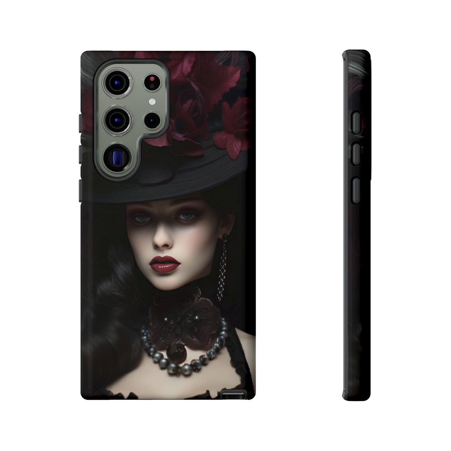 Victorian Goth Phone Case with Vintage Gothic Woman for iPhone 16 15 14 13 12 11, Samsung Galaxy & Google Pixel