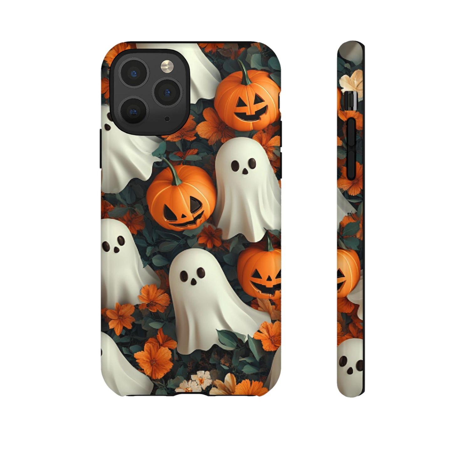 Halloween Ghosts and Pumpkins Phone Case - Spooky and Cute Phone Cases - iPhone 16 15 14 13 12 11, Samsung Galaxy & Google Pixel Phone Covers - Boo and Bewear