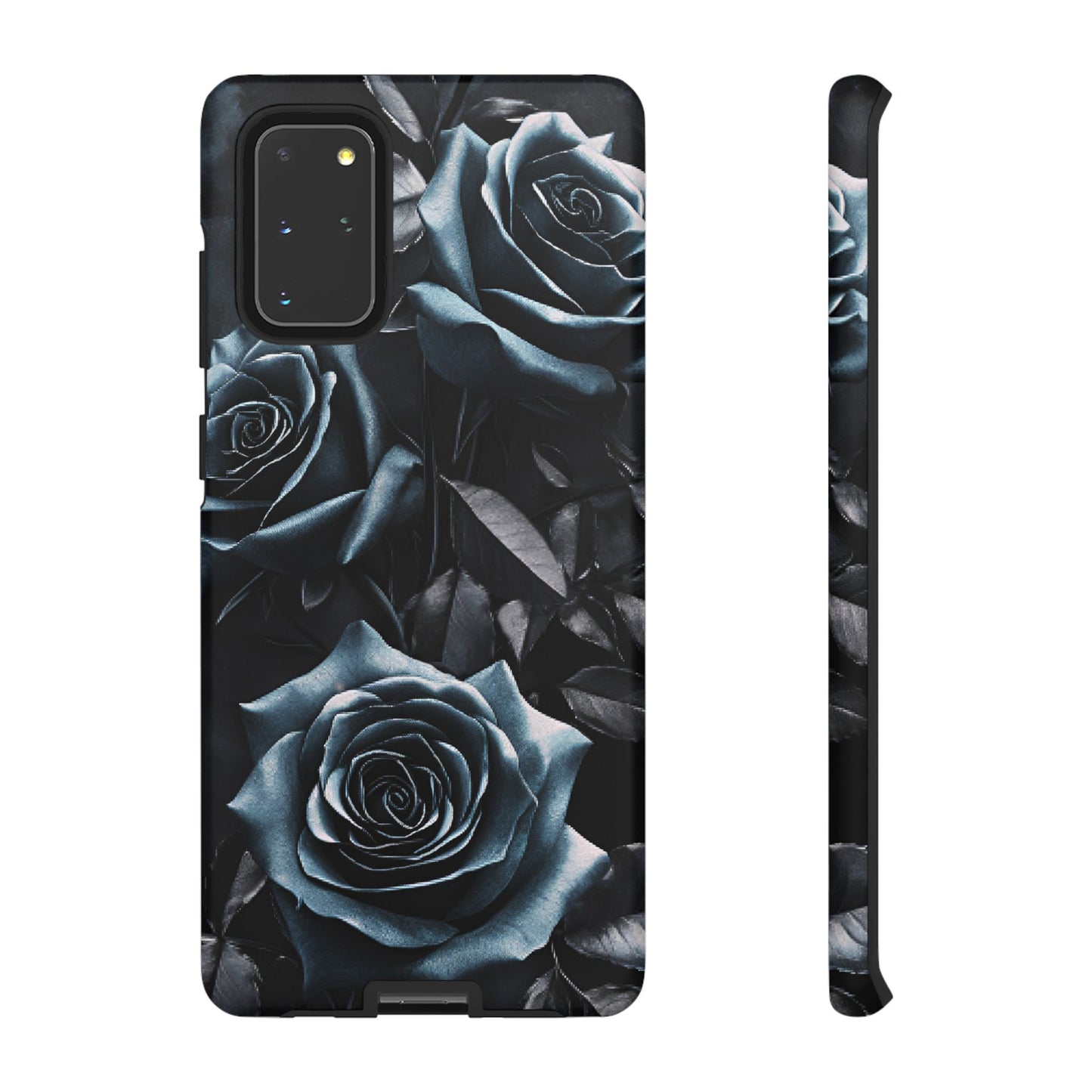 Black and Blue Roses Phone Case - Dark and Moody Gothic Flower Phone Cases for iPhone 16 15 14 13 12 11, Samsung Galaxy & Google Pixel