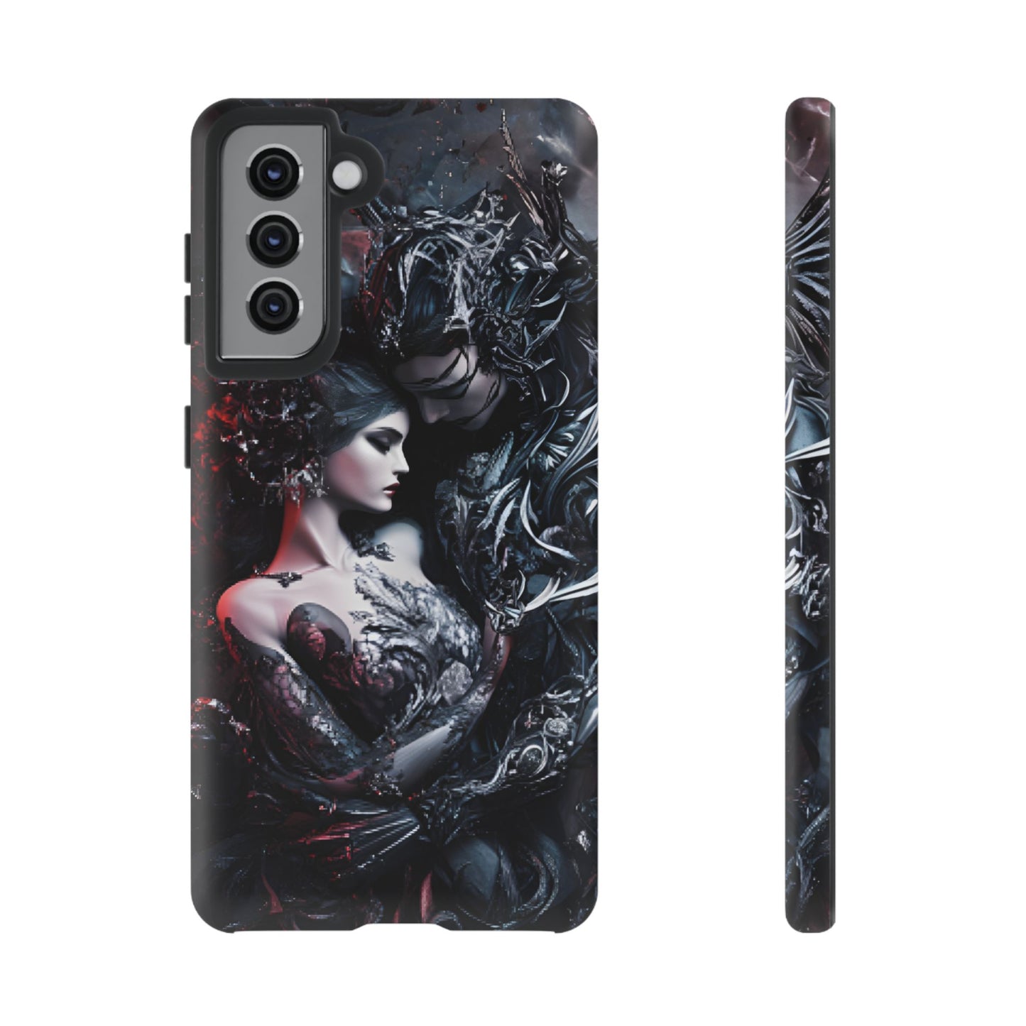 Gothic Couple Phone Case - Victorian Goth Valentine's Day Phone Cases for iPhone 16 15 14 13 12 11, Samsung Galaxy & Google Pixel