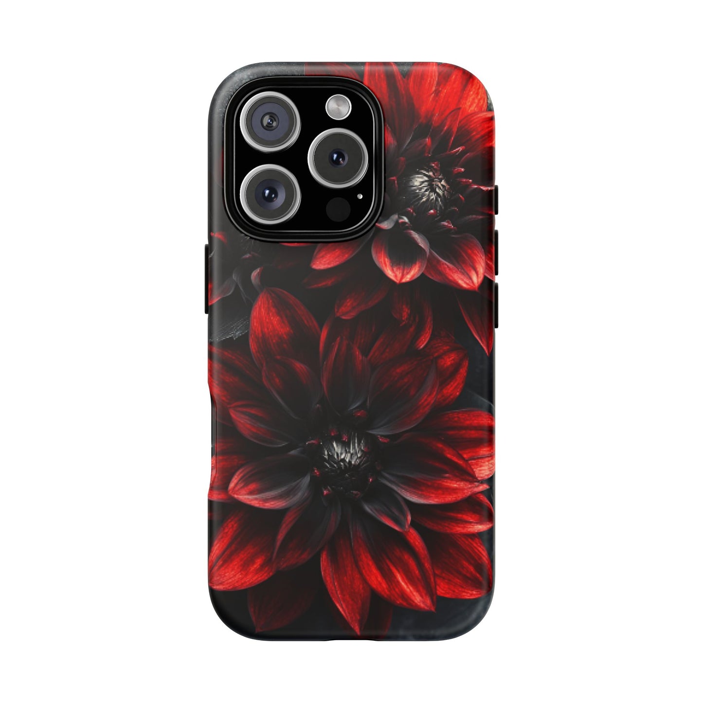 Black and Red Flower Phone Case - Gothic Dark Floral Phone Cases - iPhone 16 15 14 13 12 11, Samsung Galaxy & Google Pixel Phone Covers