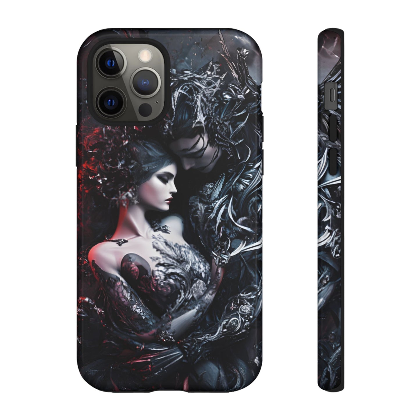 Gothic Couple Phone Case - Victorian Goth Valentine's Day Phone Cases for iPhone 16 15 14 13 12 11, Samsung Galaxy & Google Pixel