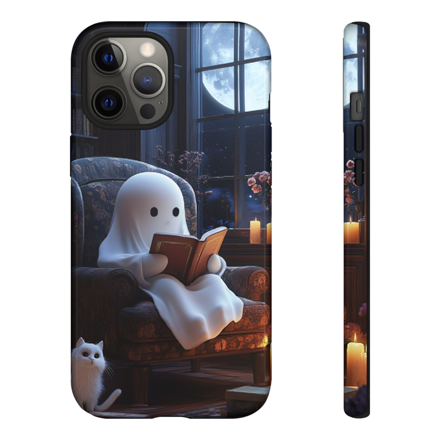 Ghost Reading Book Phone Case - Bookish Halloween Phone Cases - iPhone 16 15 14 13 12 11, Samsung Galaxy & Google Pixel Phone Covers