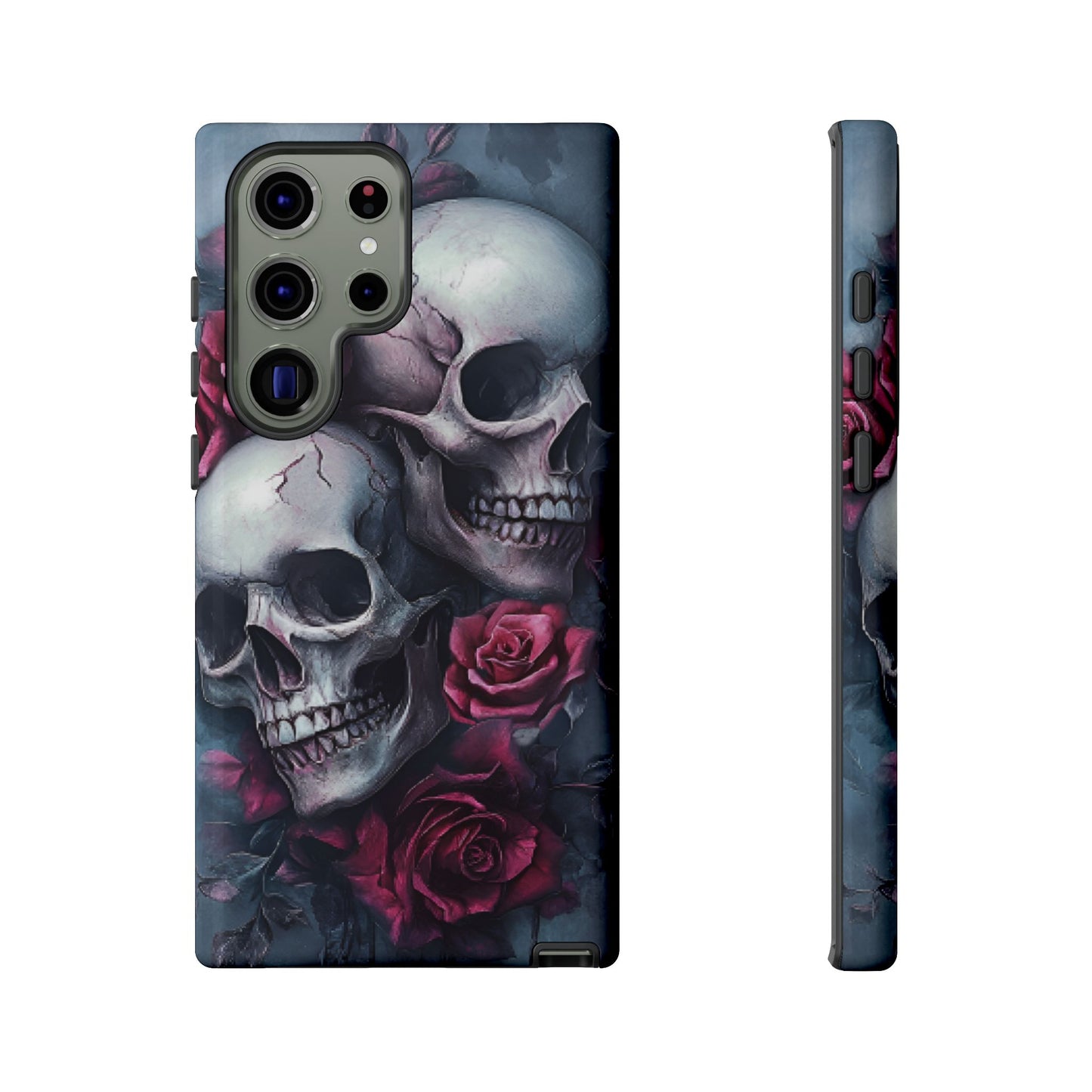 Skulls and Roses Phone Case - Gothic Dark Romance Phone Cases for iPhone 16 15 14 13 12 11, Samsung Galaxy & Google Pixel