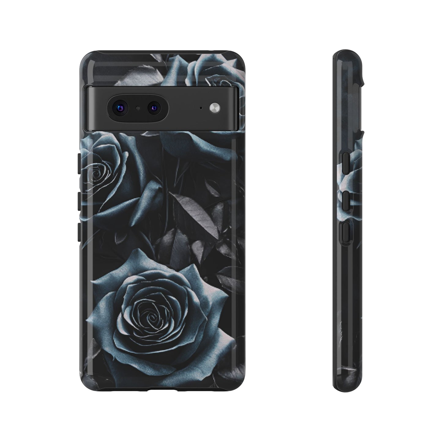 Black and Blue Roses Phone Case - Dark and Moody Gothic Flower Phone Cases - iPhone 16 15 14 13 12 11, Samsung Galaxy & Google Pixel Phone Covers