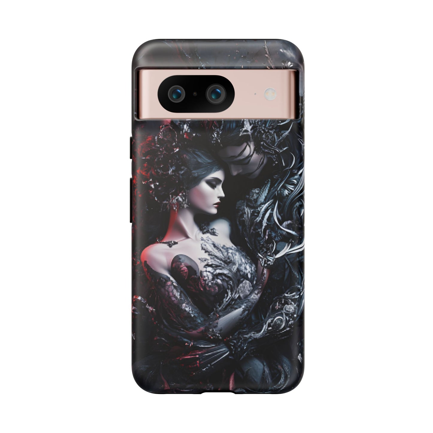 Gothic Couple Phone Case - Victorian Goth Valentine's Day Phone Cases for iPhone 16 15 14 13 12 11, Samsung Galaxy & Google Pixel