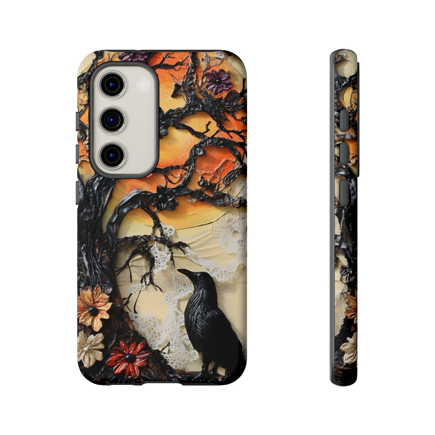 Gothic Raven Phone Case - Fantasy Goth Phone Cases for iPhone 16 15 14 13 12 11, Samsung Galaxy & Google Pixel