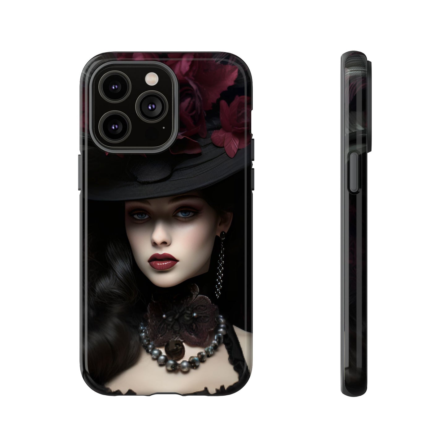 Victorian Goth Phone Case with Vintage Gothic Woman for iPhone 16 15 14 13 12 11, Samsung Galaxy & Google Pixel