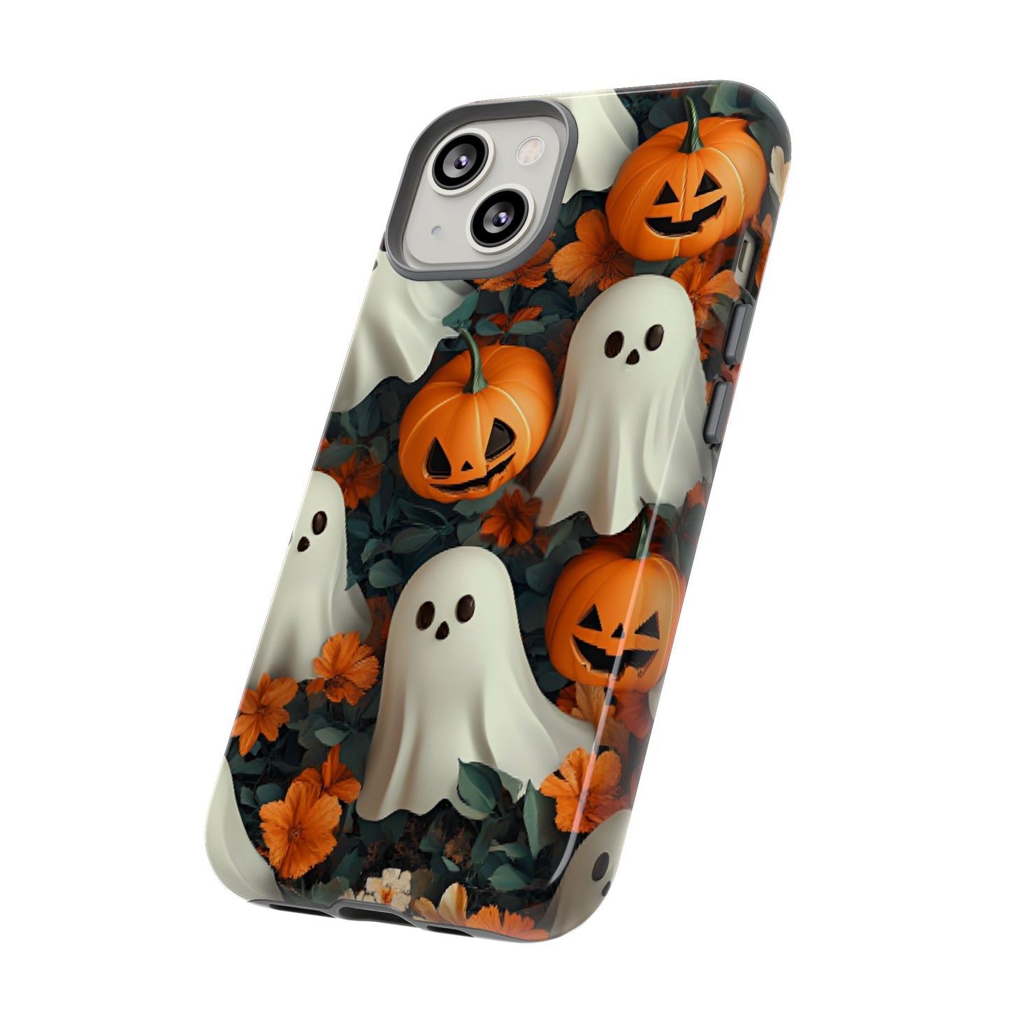 Halloween Ghosts and Pumpkins Phone Case - Spooky and Cute Phone Cases - iPhone 16 15 14 13 12 11, Samsung Galaxy & Google Pixel Phone Covers