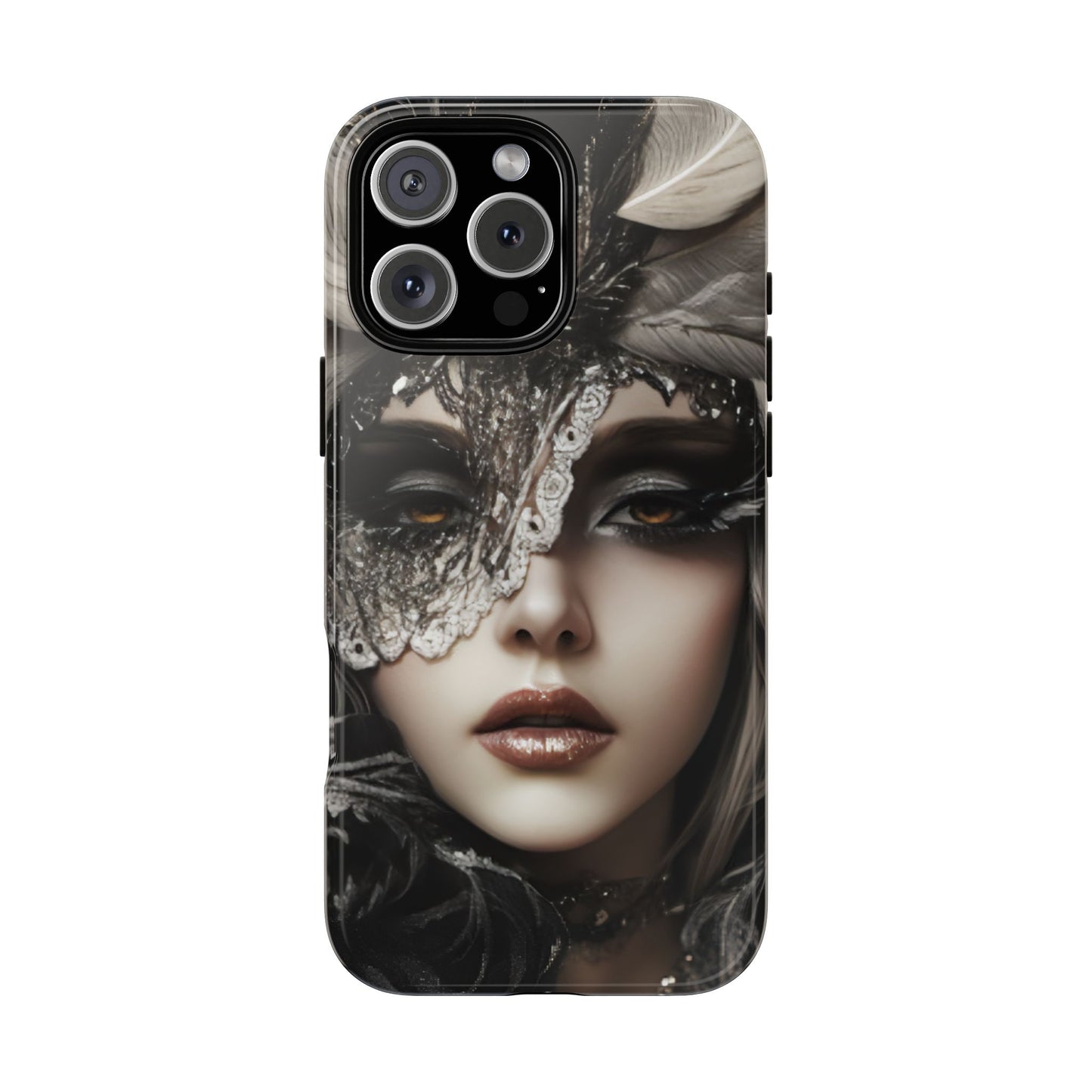 Goth Phone Case with Aesthetic Woman - iPhone 16 15 14 13 12 11, Samsung Galaxy & Google Pixel Phone Covers